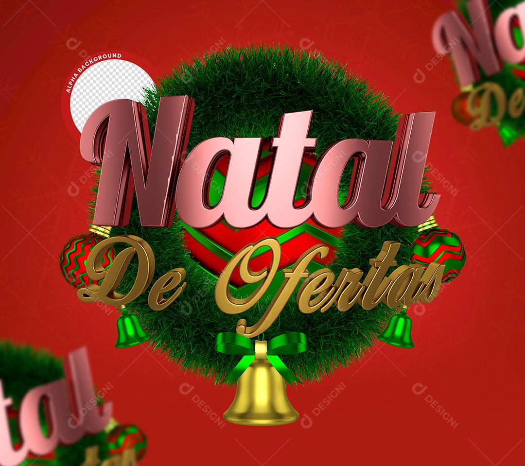 Selo 3D Natal de Ofertas Elementos Natalinos Para Composição PSD Editável