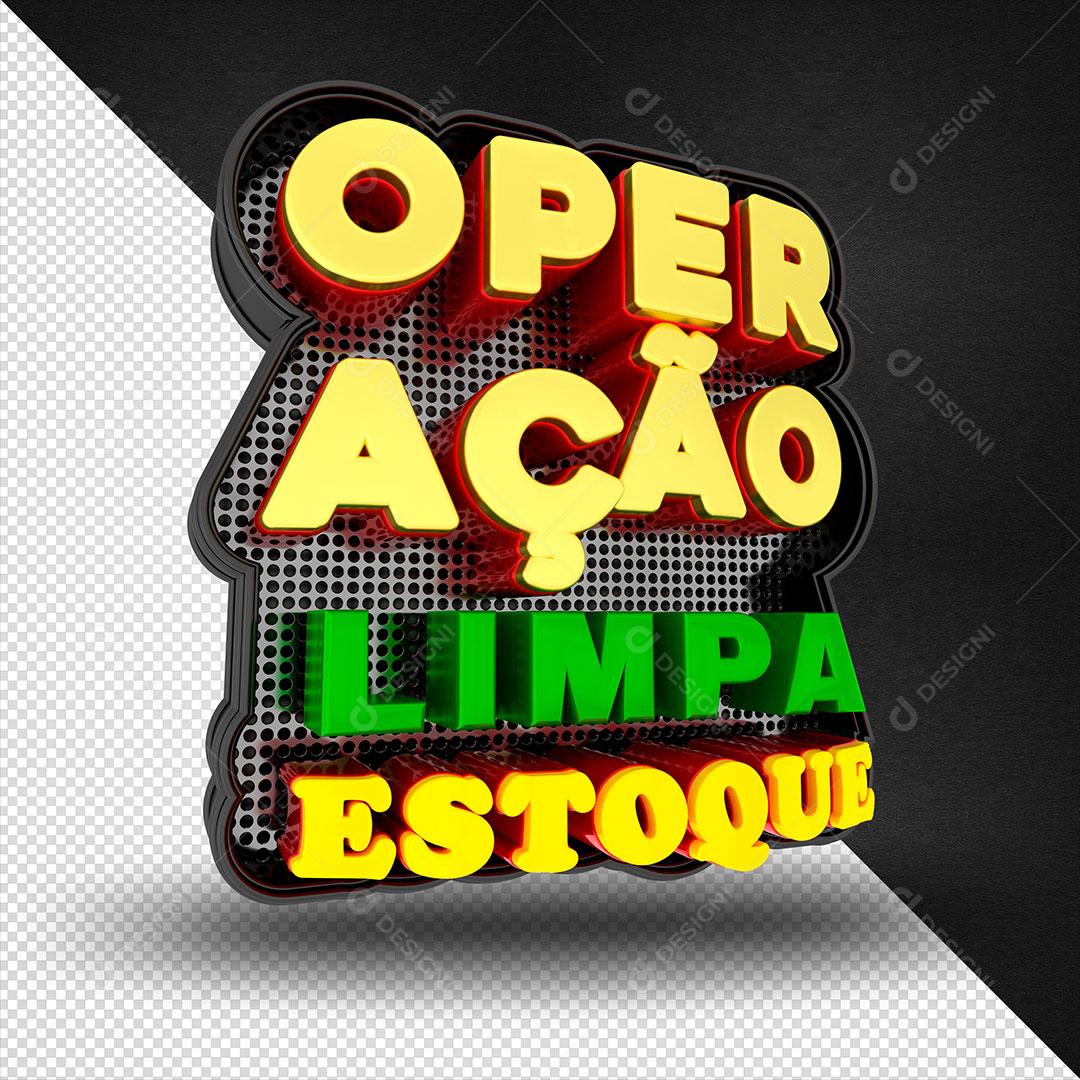 Operação Limpa Estoque Selo 3D Para Composição PSD