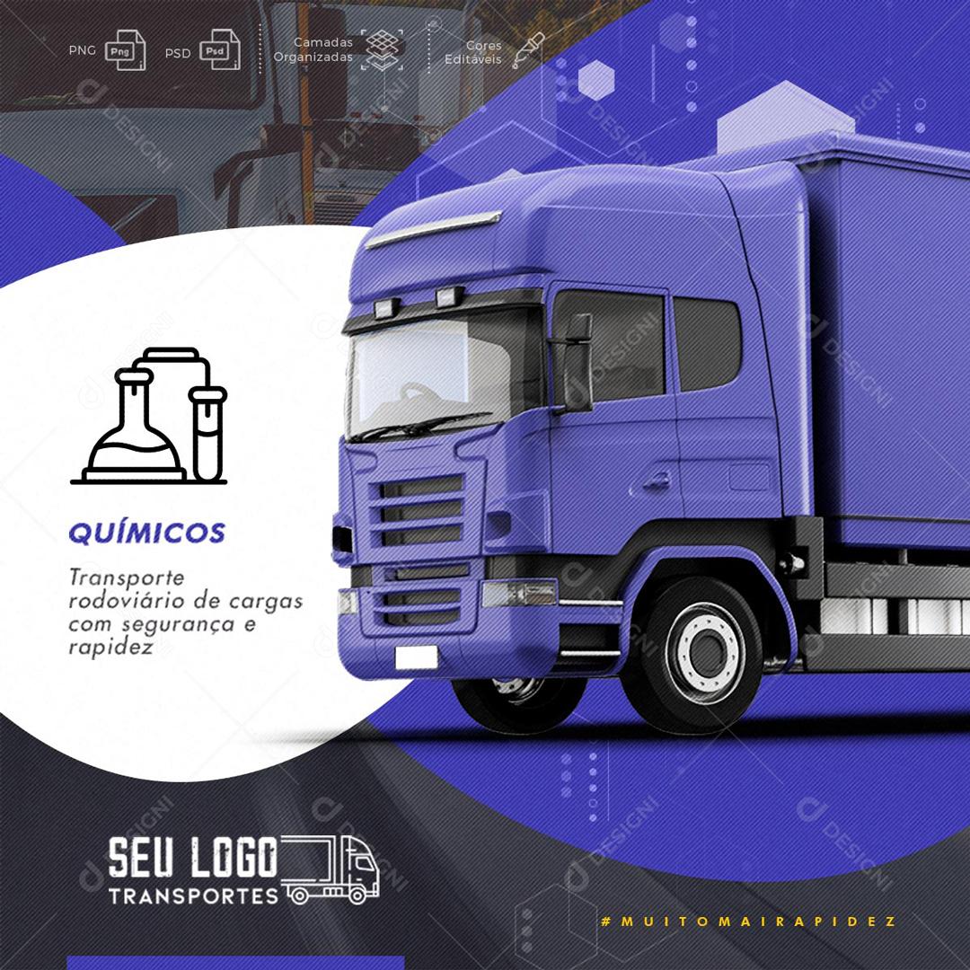 Logística Integrada Transporte E Armazém Entrega Frete Transporte Social Media PSD Editável