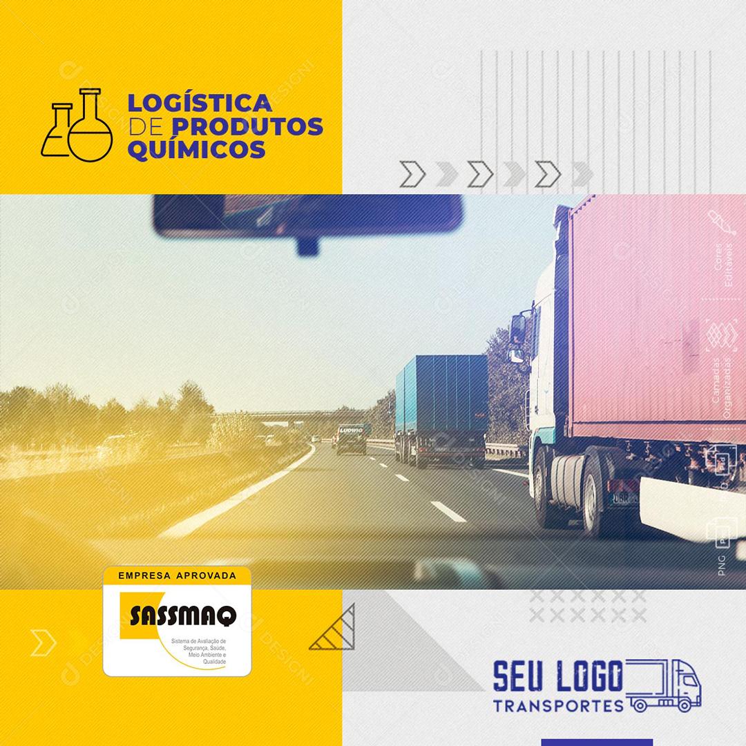 Logística Integrada Transporte E Armazém Entrega Frete Transporte Social Media PSD Editável