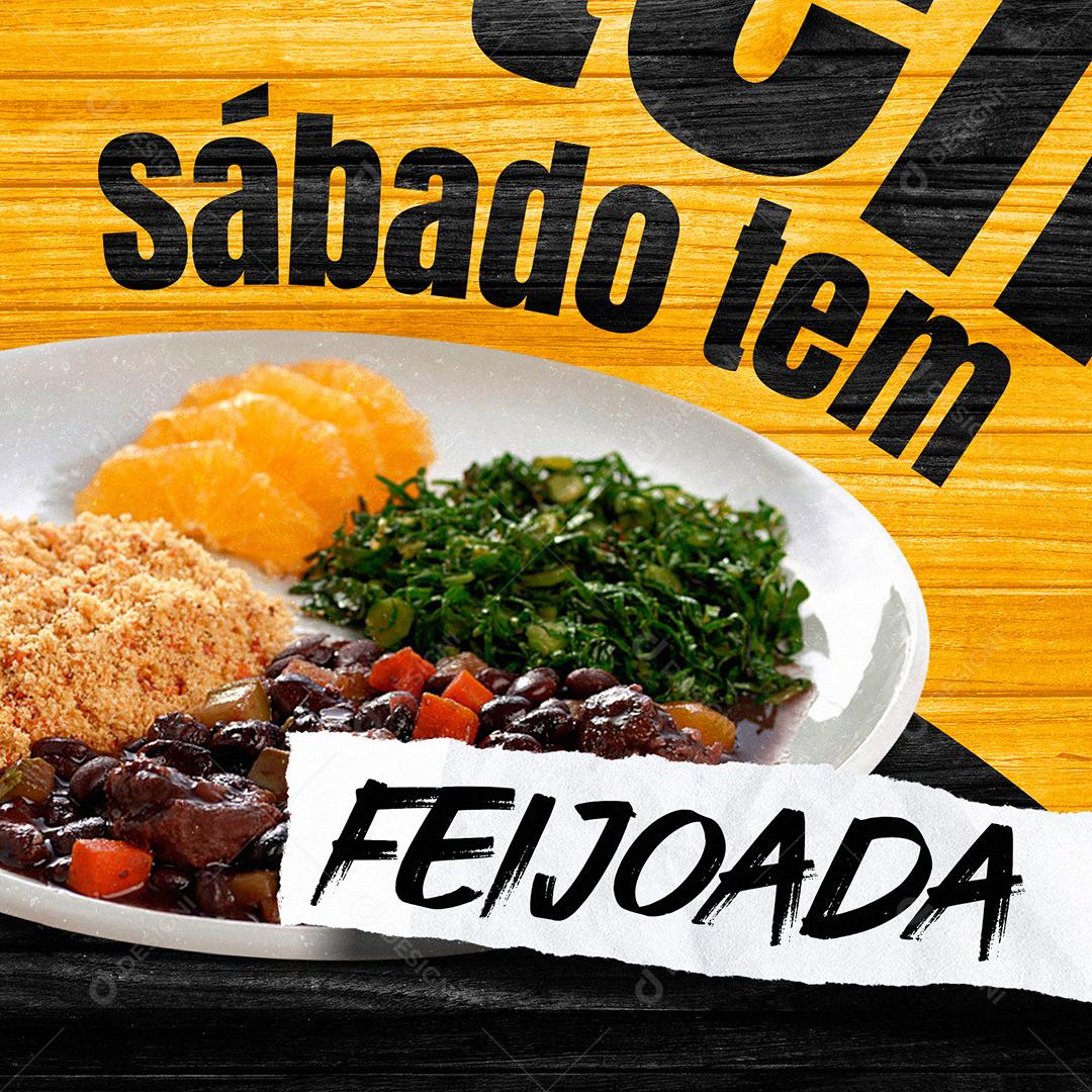 Social Media Restaurante Sábado Tem Feijoada PSD Editável