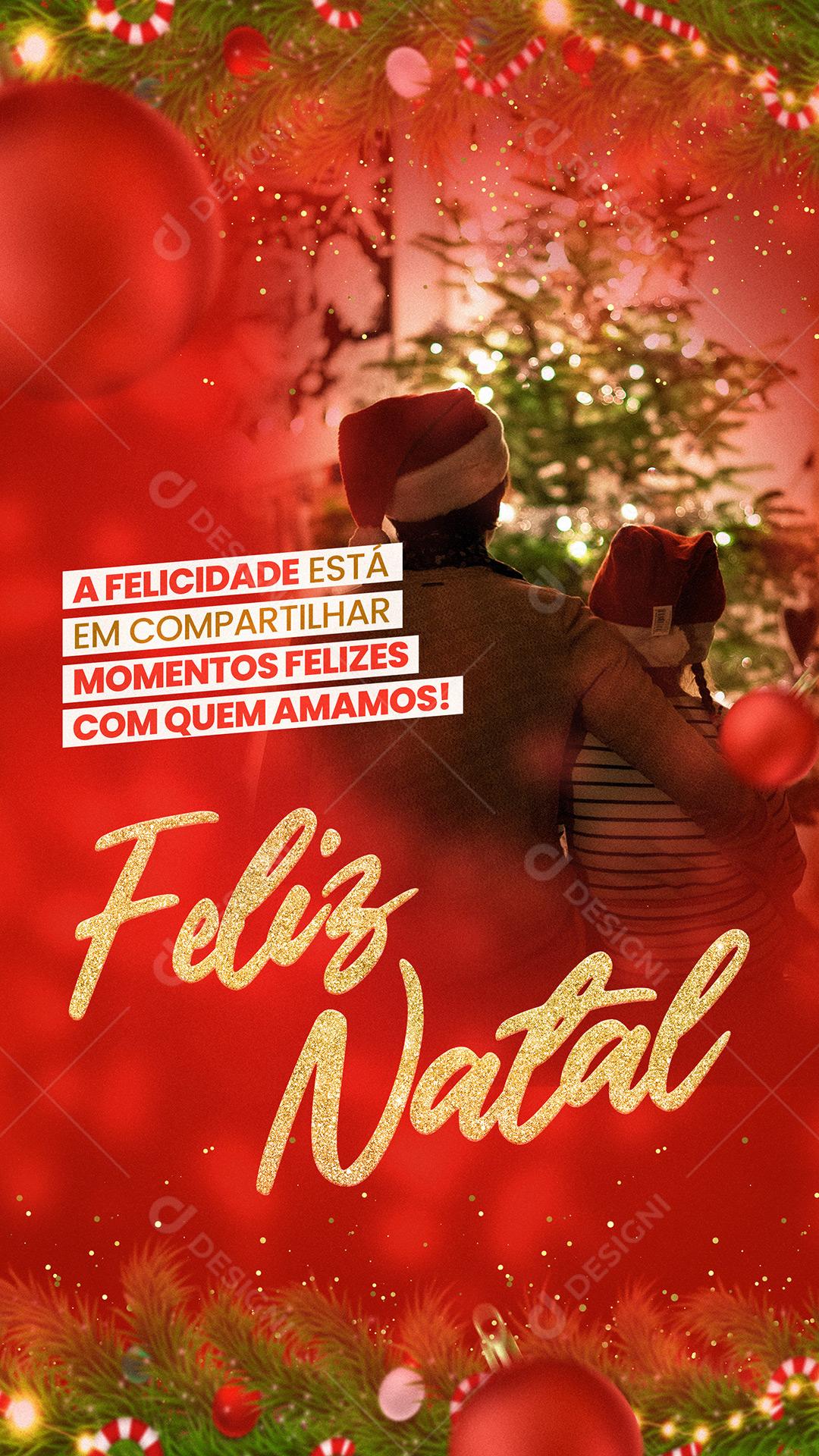 Social Media Feliz Natal A Felicidade Está Em Compartilhar PSD Editável