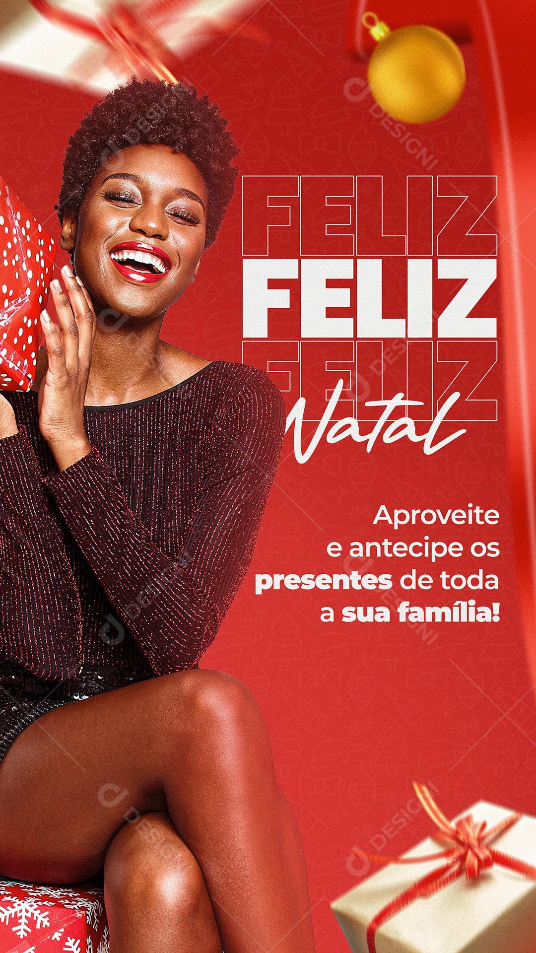 Social Media Feliz Natal Aproveite Presentes Para Toda A Familía PSD Editável