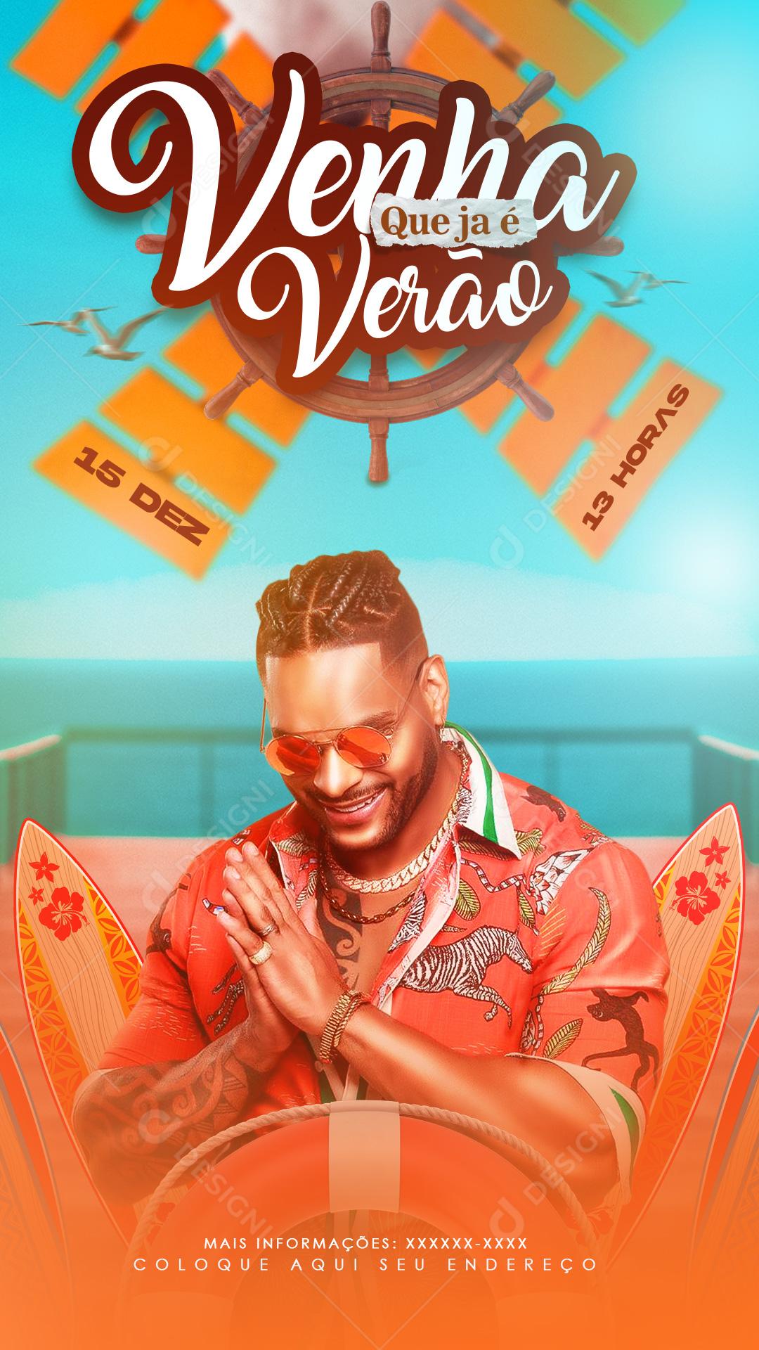 Feed Flyer Venha Que já é Verão Social Media PSD Editável