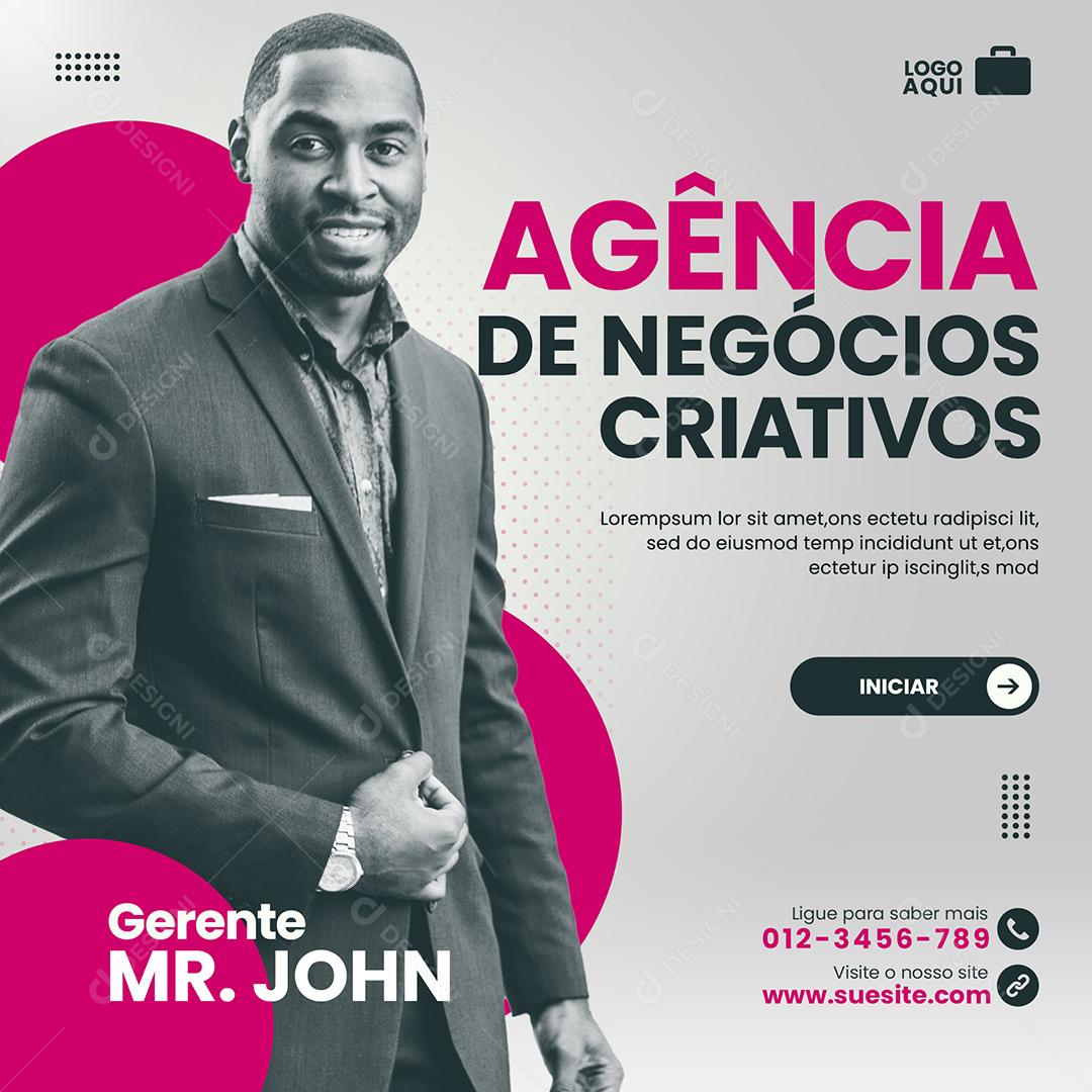 Social Media Marketing Digital Agência De Negócios Criativos PSD Editável