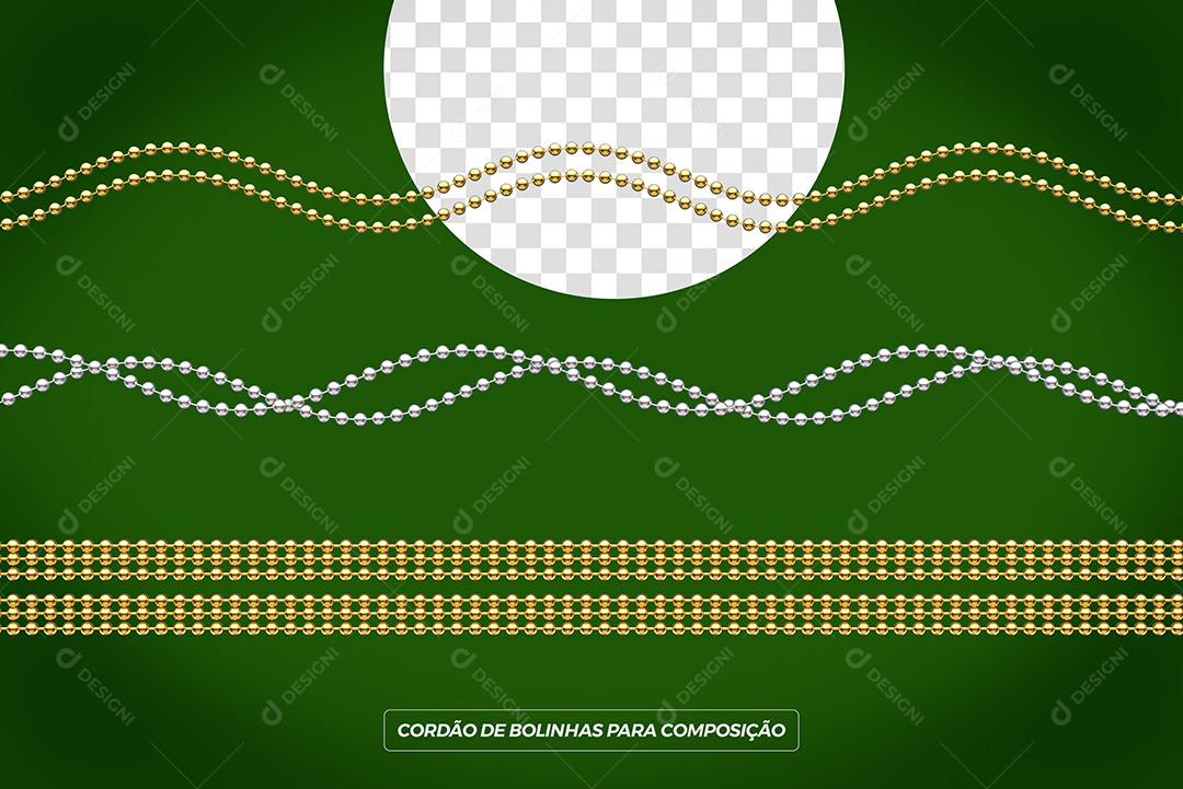 Elemento 3D Cordão Para Composição PSD Editável