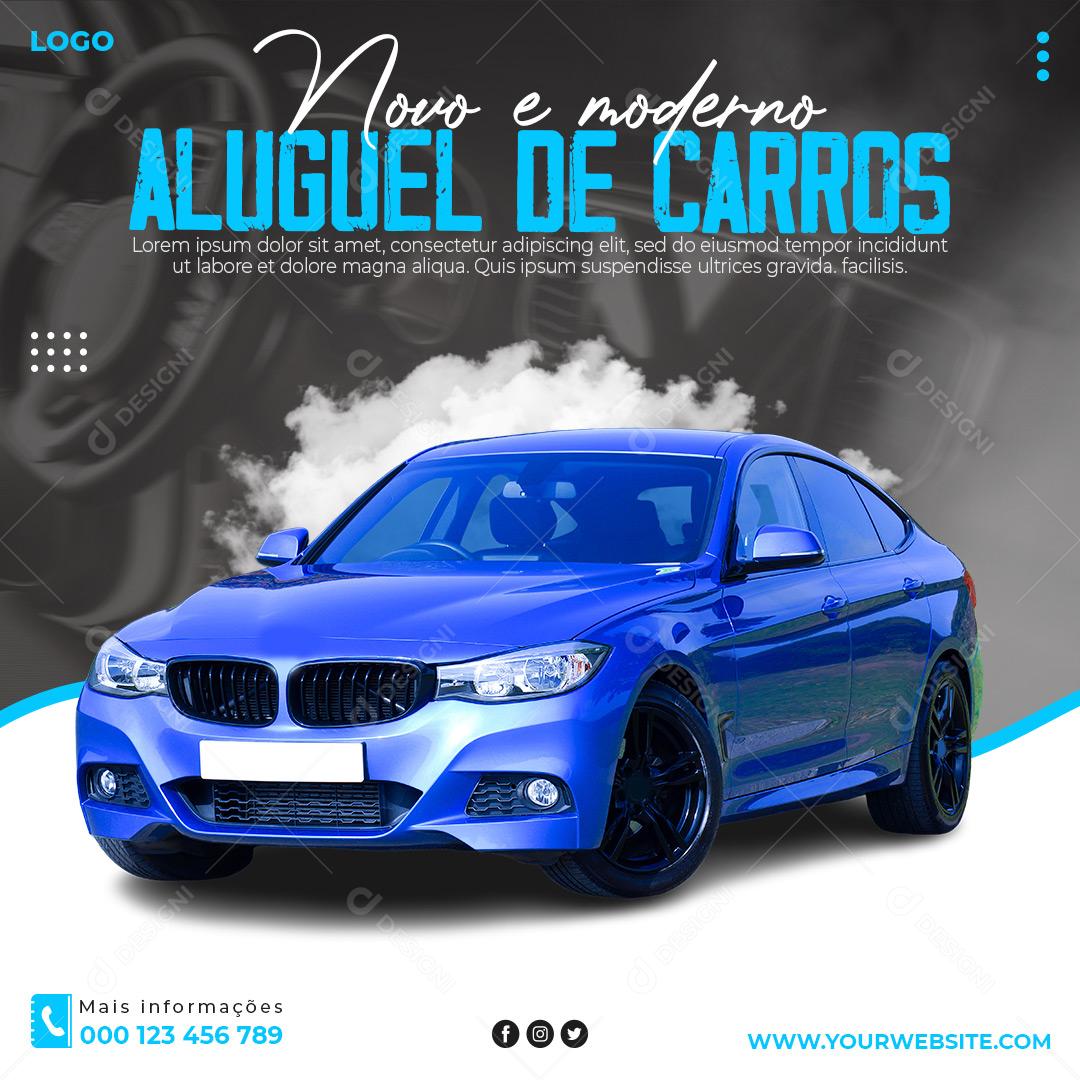 Social Media Concessionária Novo E Moderno Aluguel De Carros PSD Editável