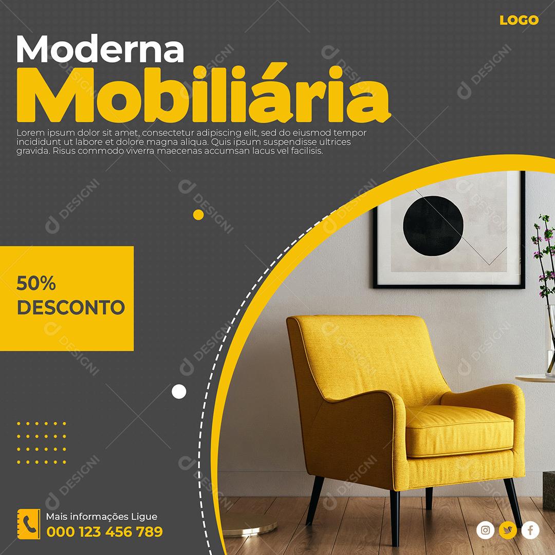 Social Media Moderna Imobiliária 50% Desconto PSD Editável