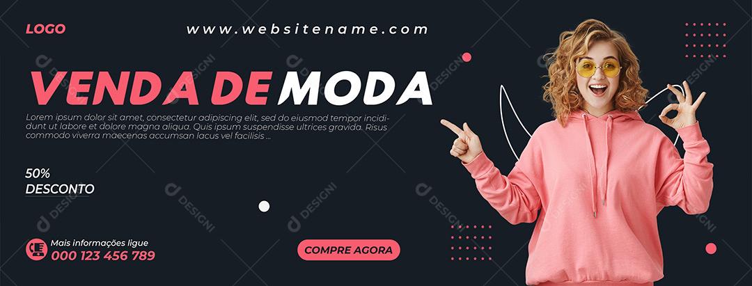 Shop Banner Fashion Sale 50% Discount Social Media Editable PSD