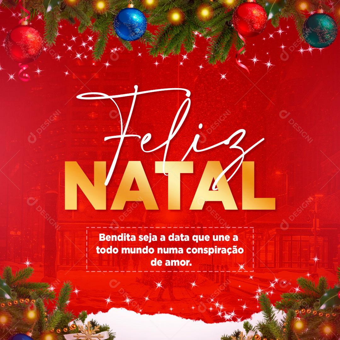 Social Media Feliz Natal Familia Presentes PSD Editável