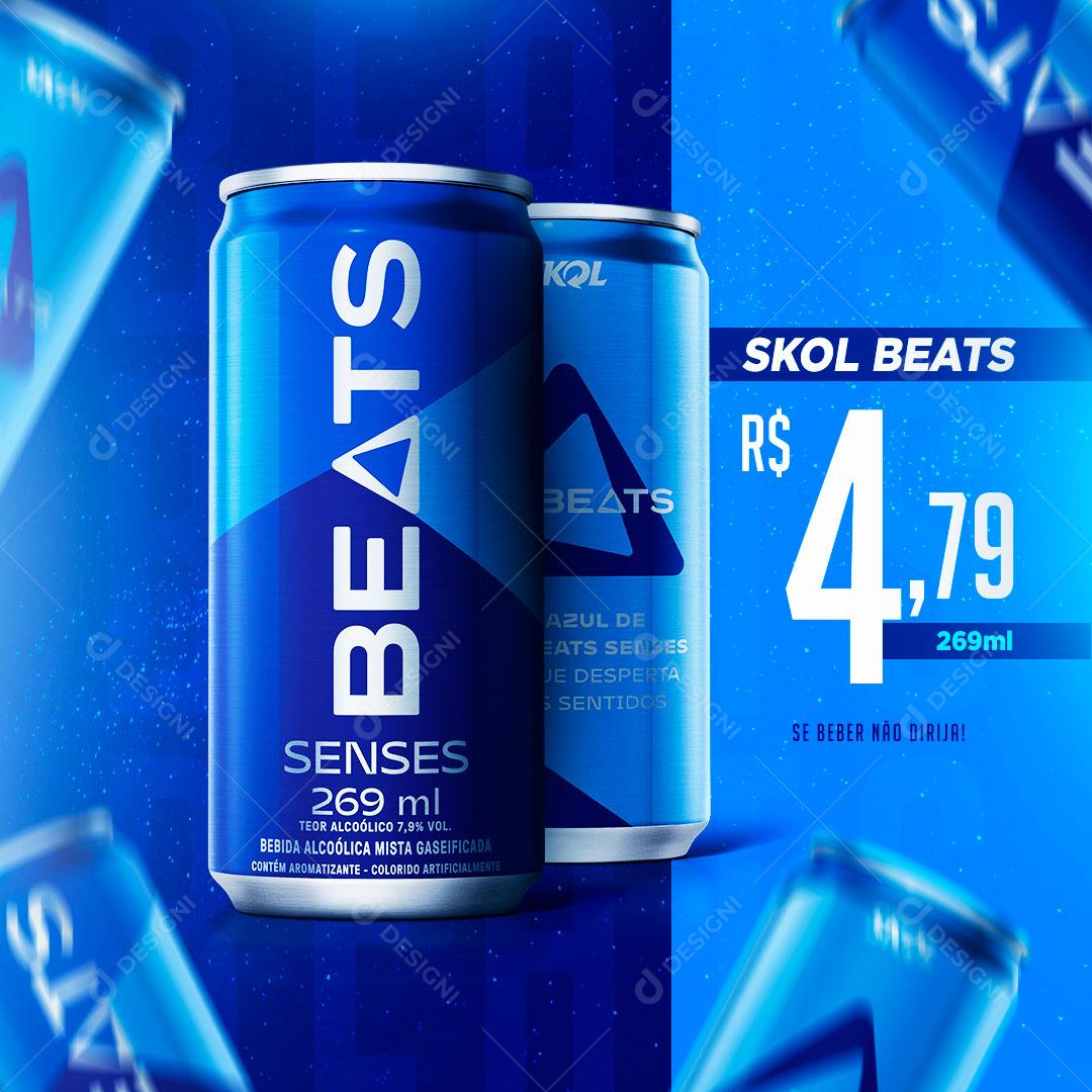 Social Media Distribuidora Cerveja Skol Beat PSD Editável