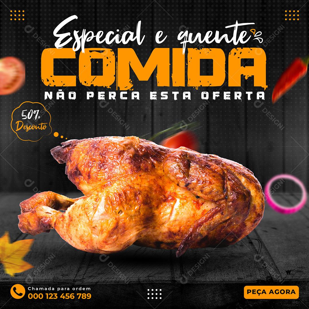 Social Media Restaurante Food Post Comida Especial E Quente PSD Editável