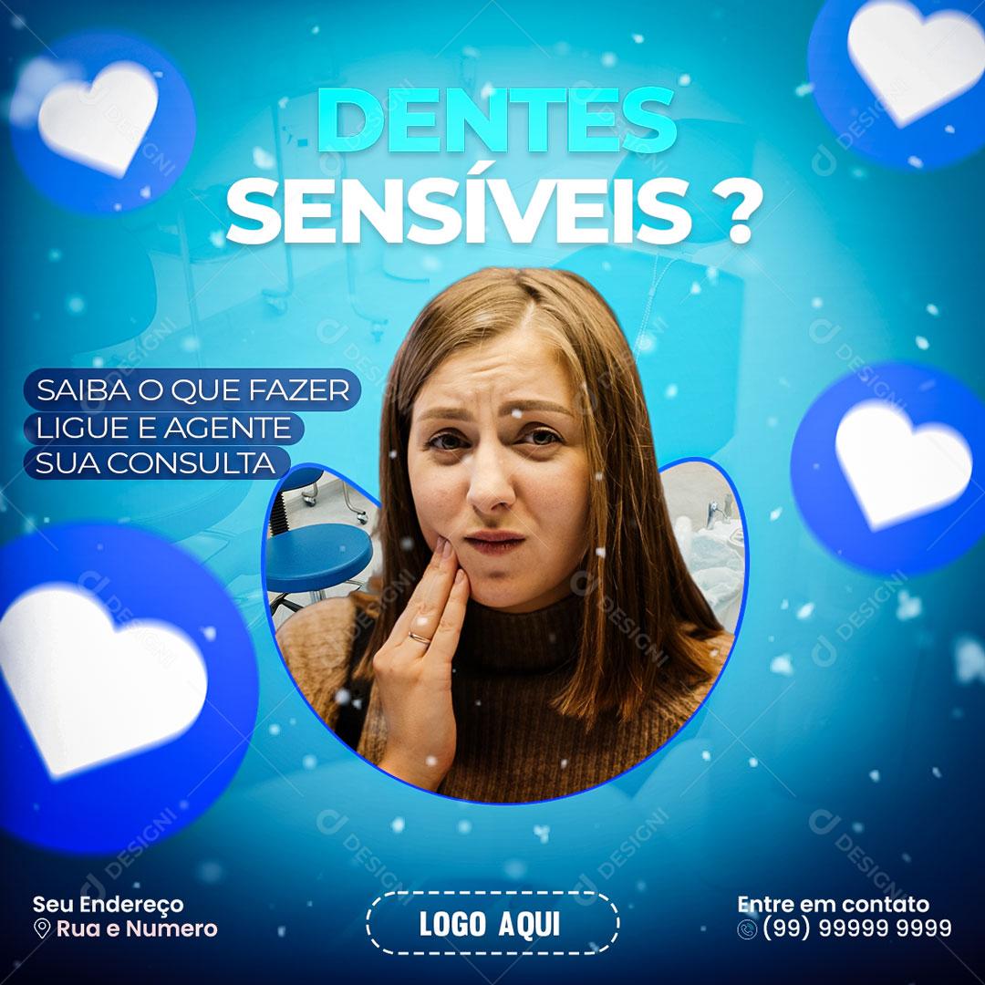 Social Media Feed Odontologia Dentis Sensíveis PSD Editável