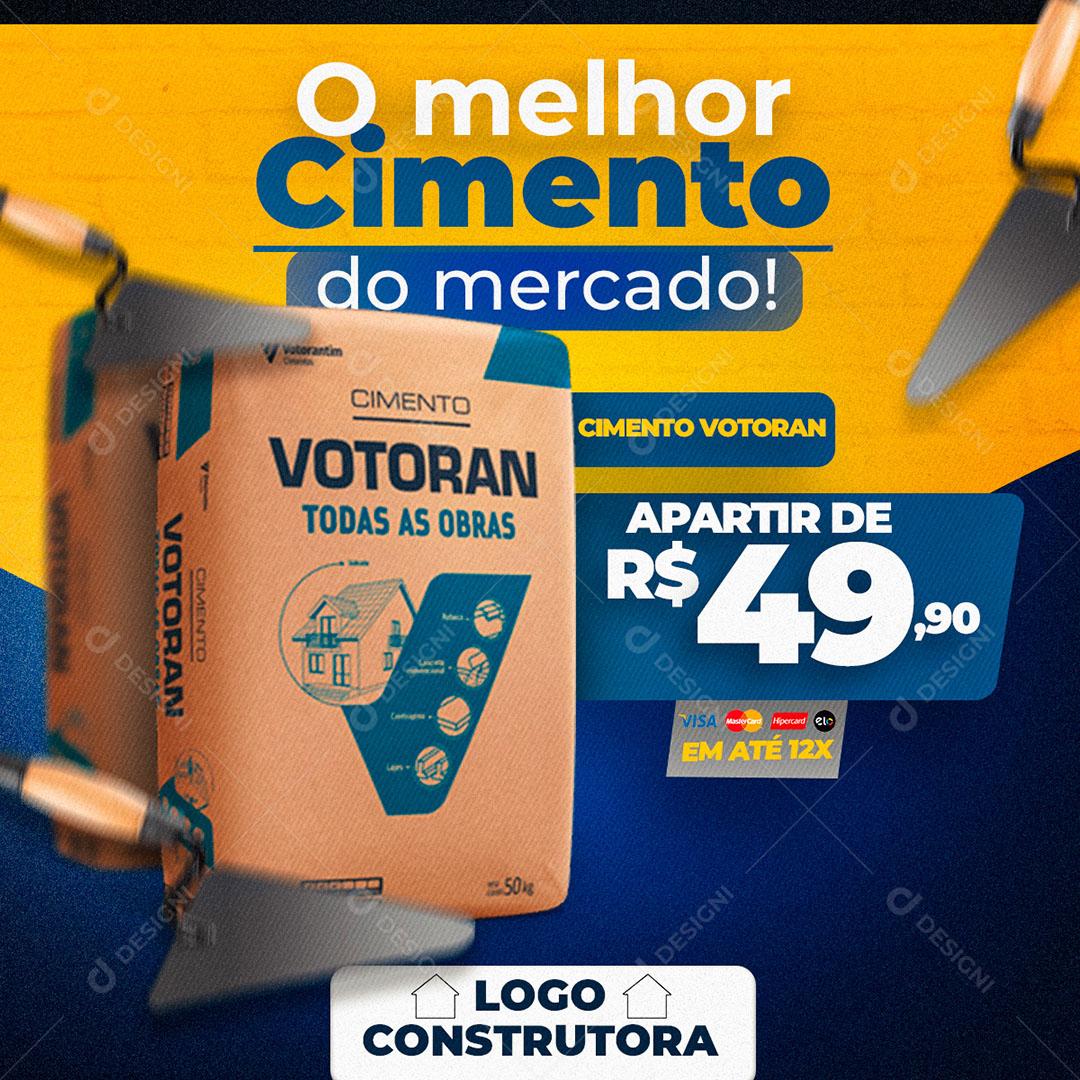 Social Media Material de Construção O Melhor Cimento do Mercado PSD Editável