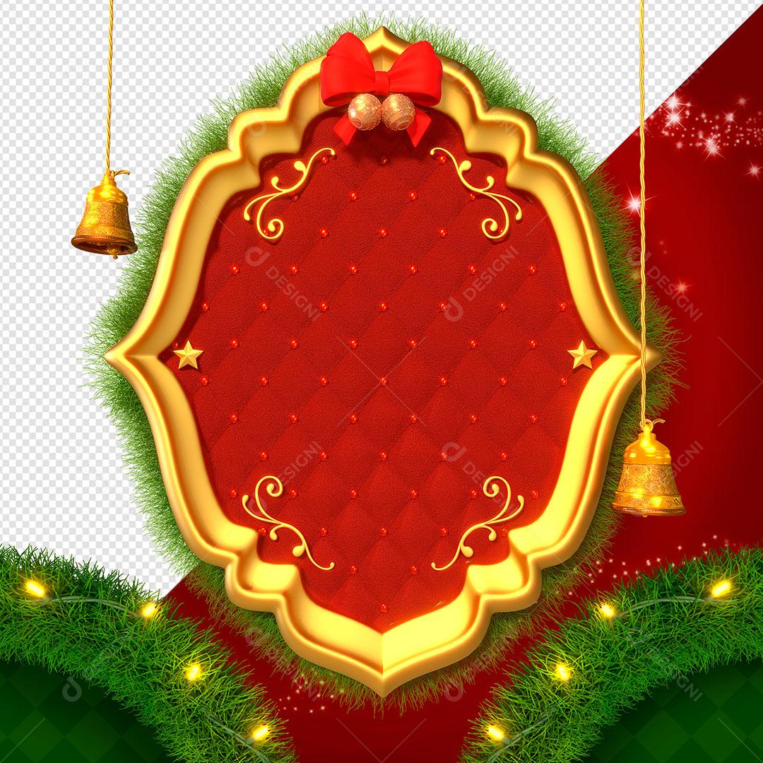 Elemento Natalino 3D Para Composição de Textos PSD