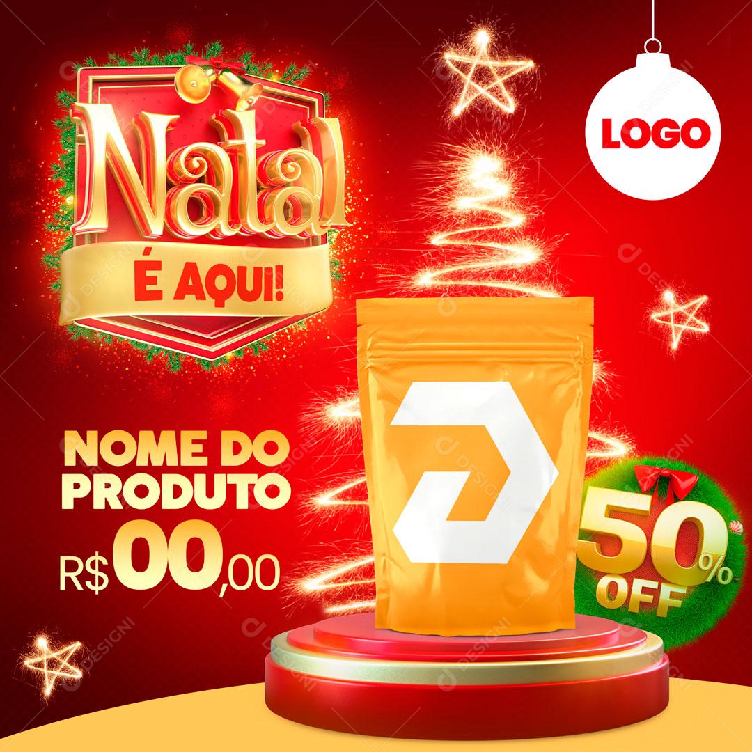 Social Media Feed Template Loja Natal é Aqui PSD Editável