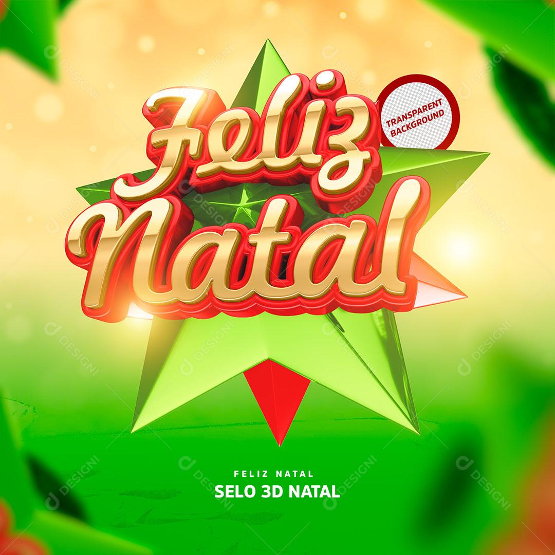 Feliz Natal Selo 3D Para Composição PSD