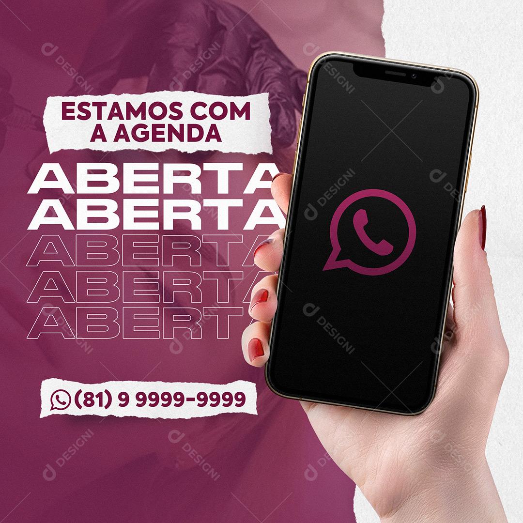 Social Media Clínica Estamos Com A Agenda Aberta PSD Editável