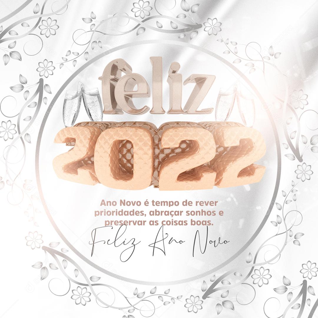 Feliz 2022 Feliz Ano Novo Social Media PSD Editável