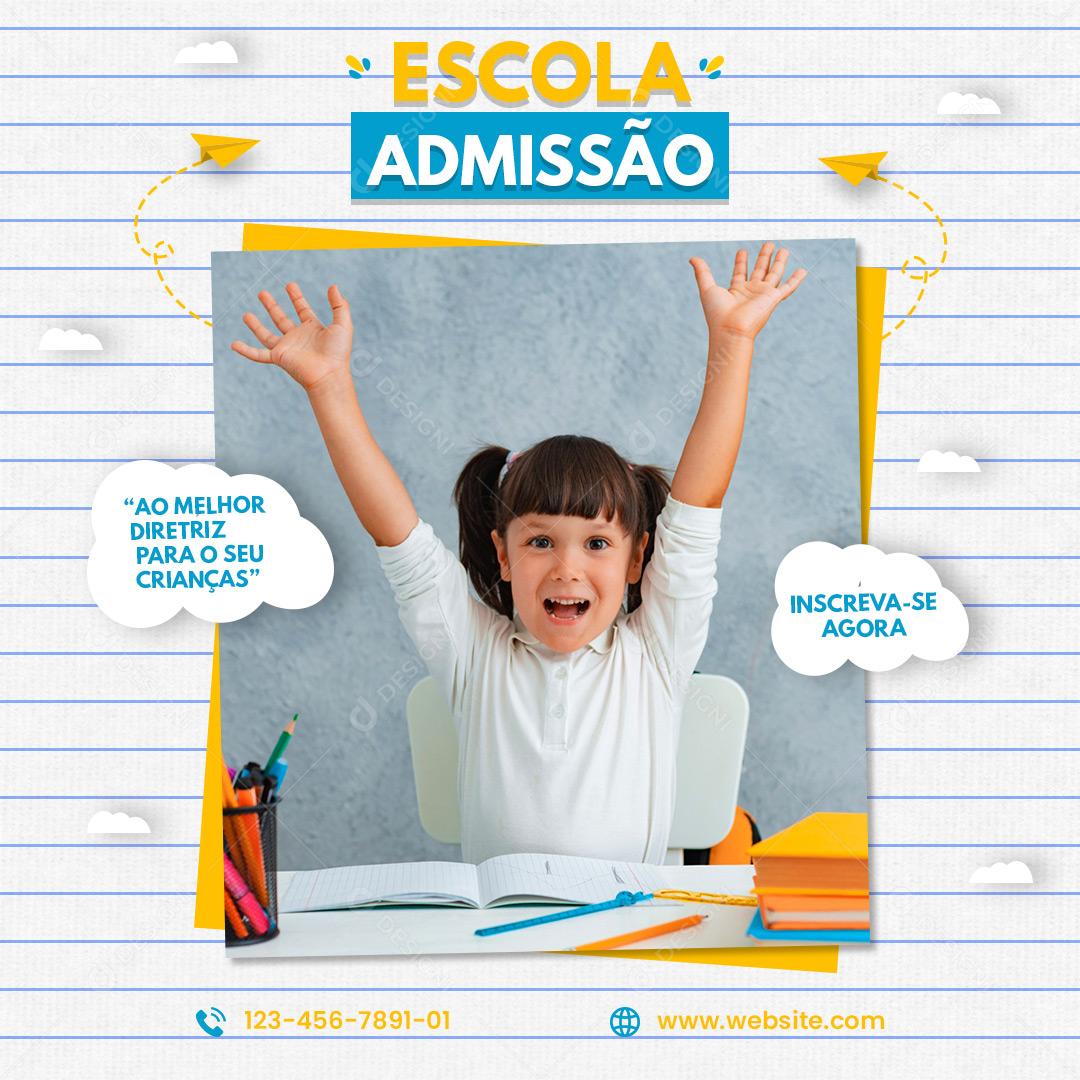 Volta Ás Aulas Escola Admissão Ao Melhor Diretriz Para O Seu Crianças Social Media PSD Editável