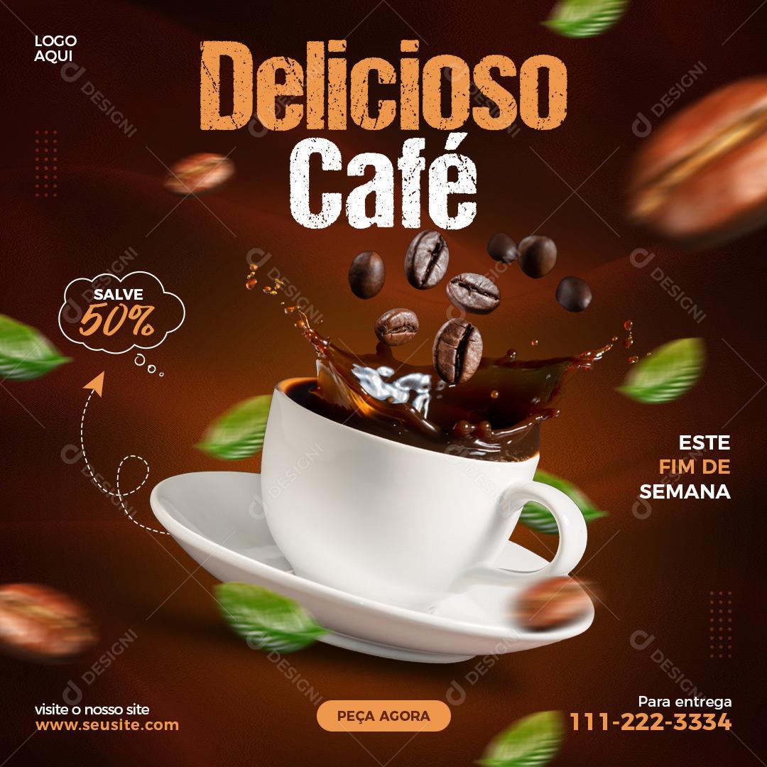 Social Media Delicioso Café PSD Editável