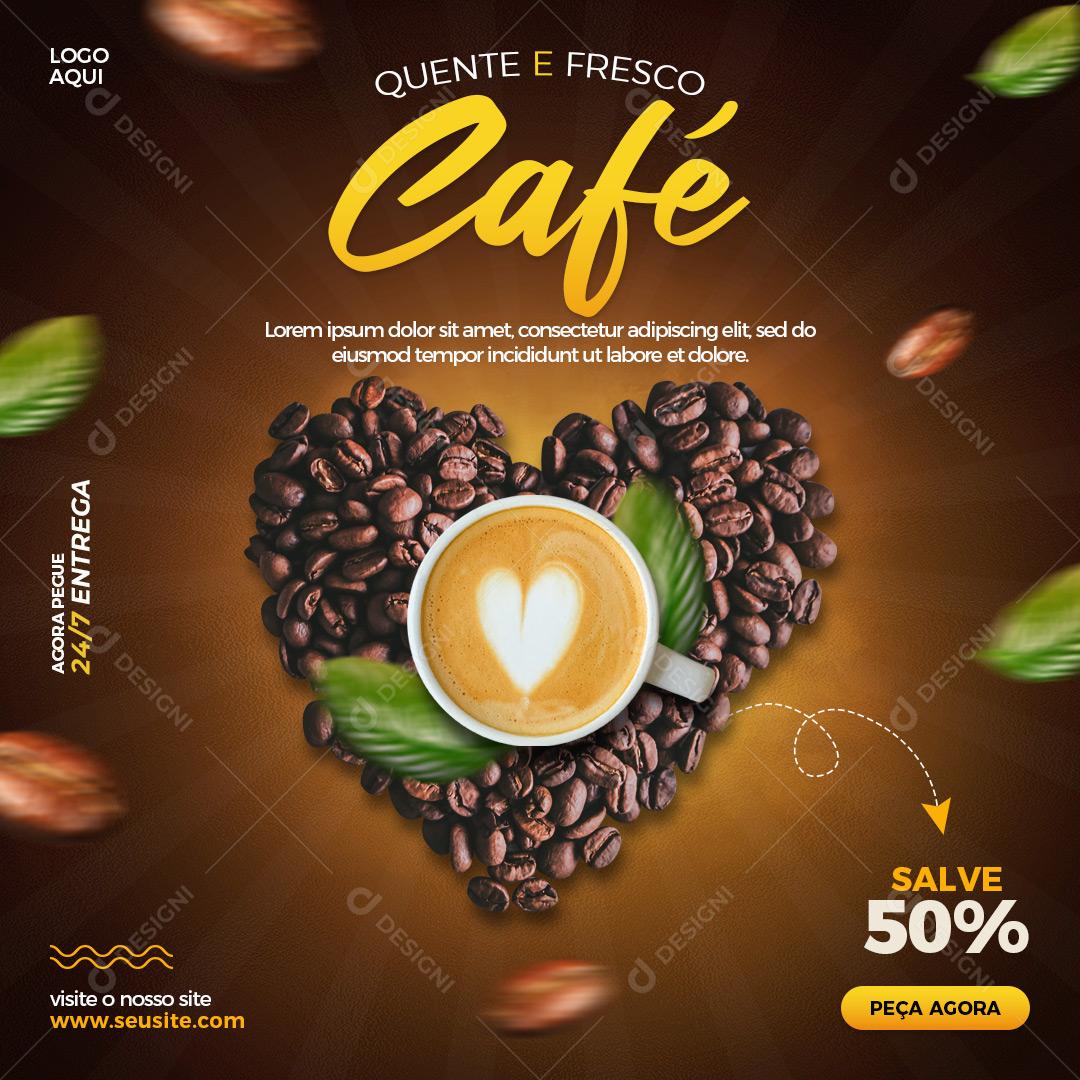 Social Media Café Quente E Fresco PSD Editável
