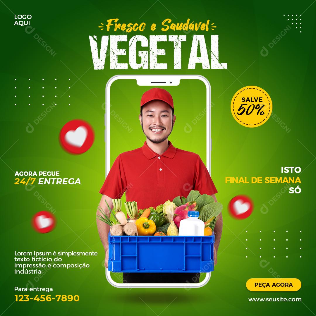 Social Media Horti Fruti Fresco E Saudável Vegetal 50% PSD Editável