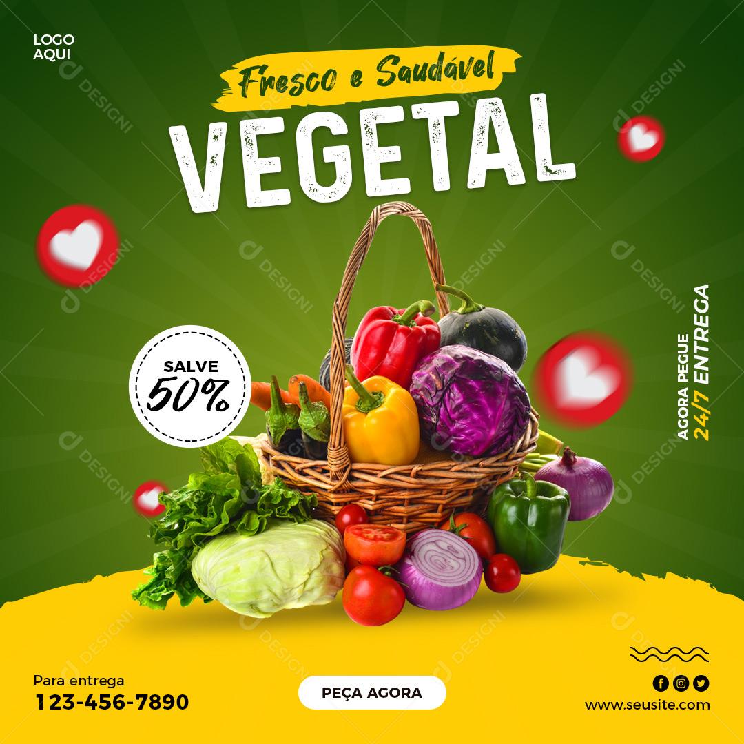 Social Media Horti Fruti Fresco E Saudável Vegetal PSD Editável