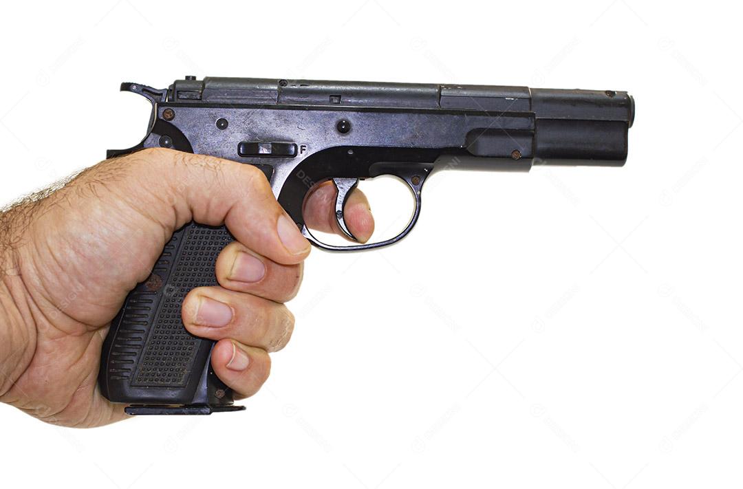Homem Segurando Pistola Arma Imagem JPG