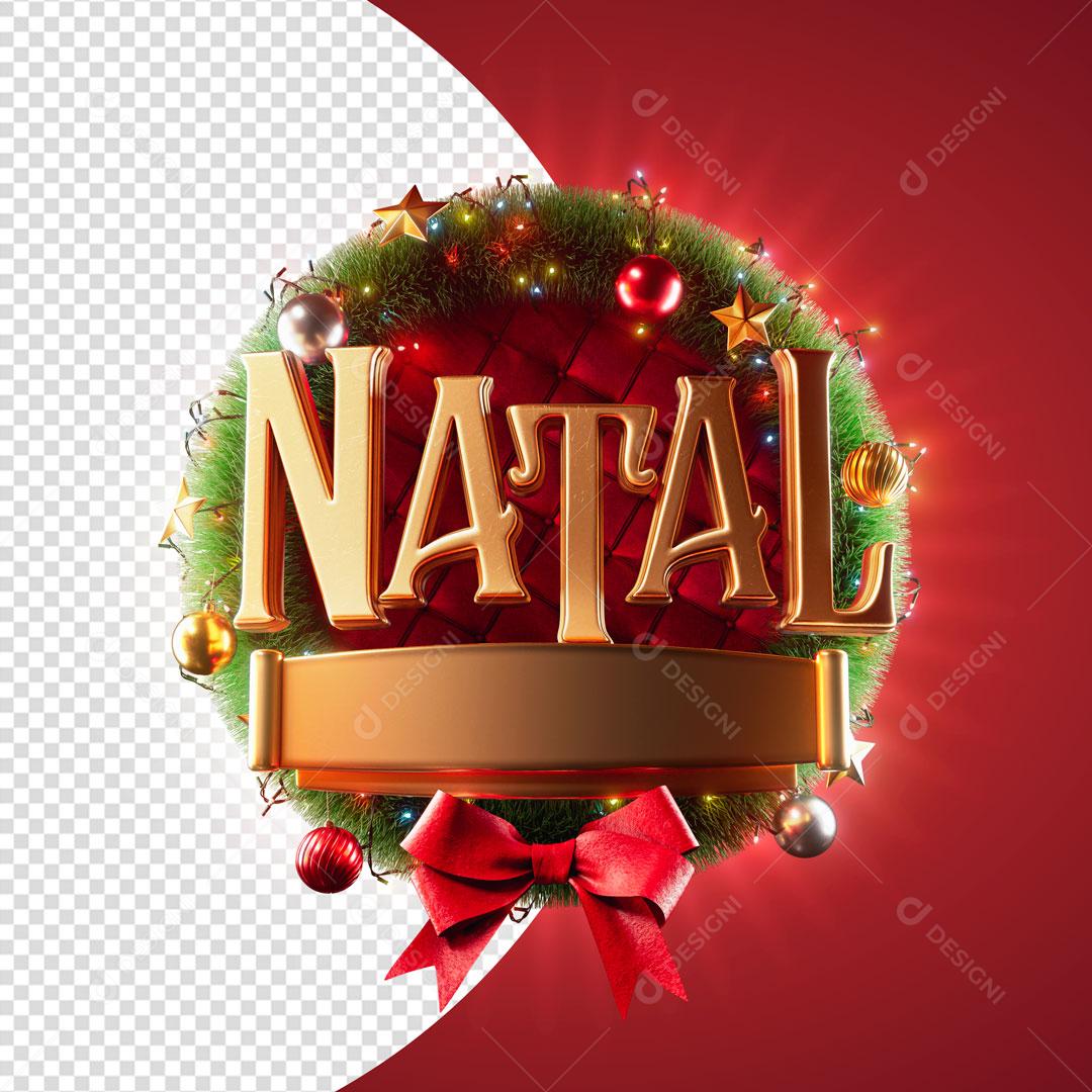 Natal Selo 3D Decorativa Elemento Natalino Para Composição PSD