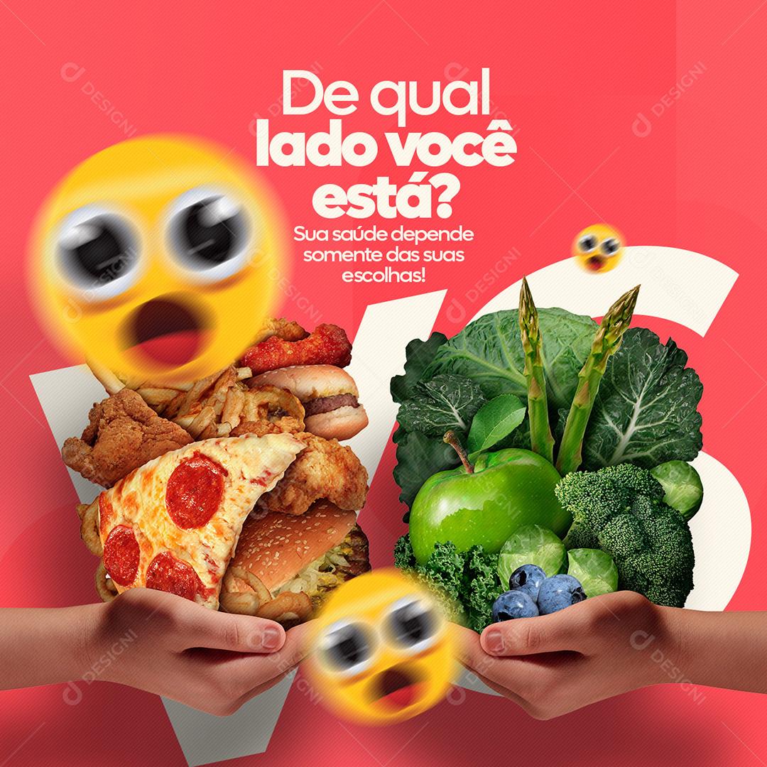Post Nutricionista De Qual Lado Você Está Social Media PSD Editável