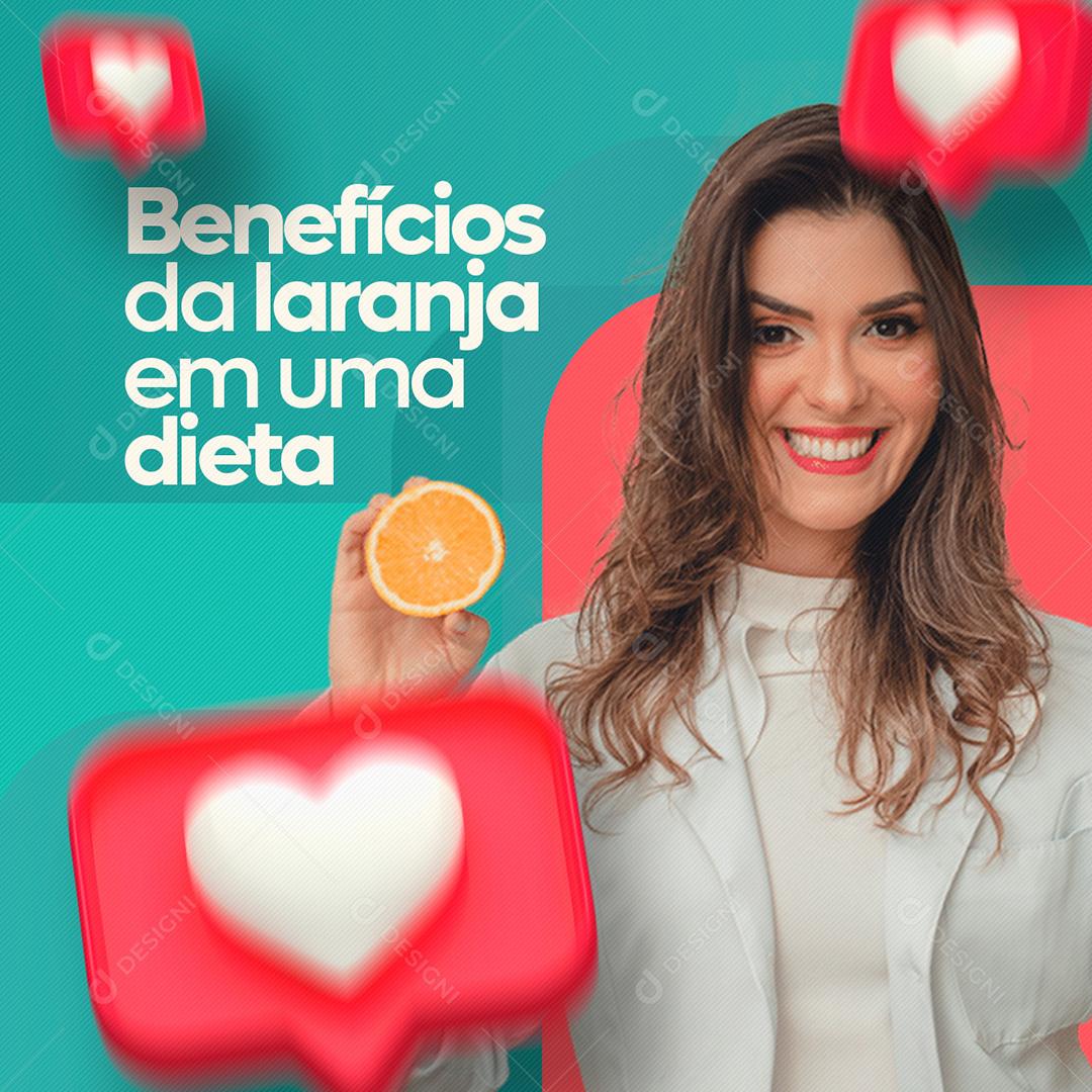 Post Nutricionista Benefícios Da Laranja Social Media PSD Editável