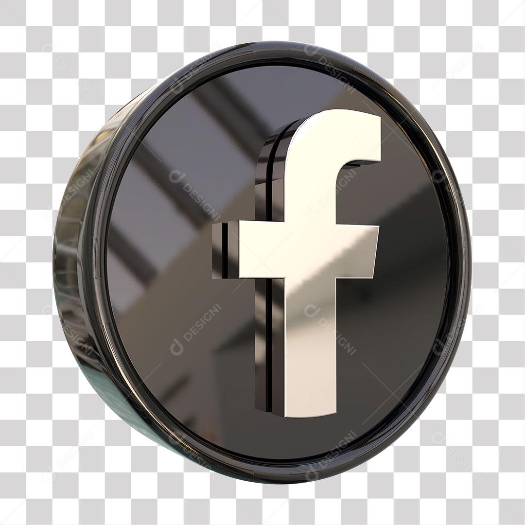 Ícone Facebook Redes Sociais Preto Elemento Para Composição PNG Transparente