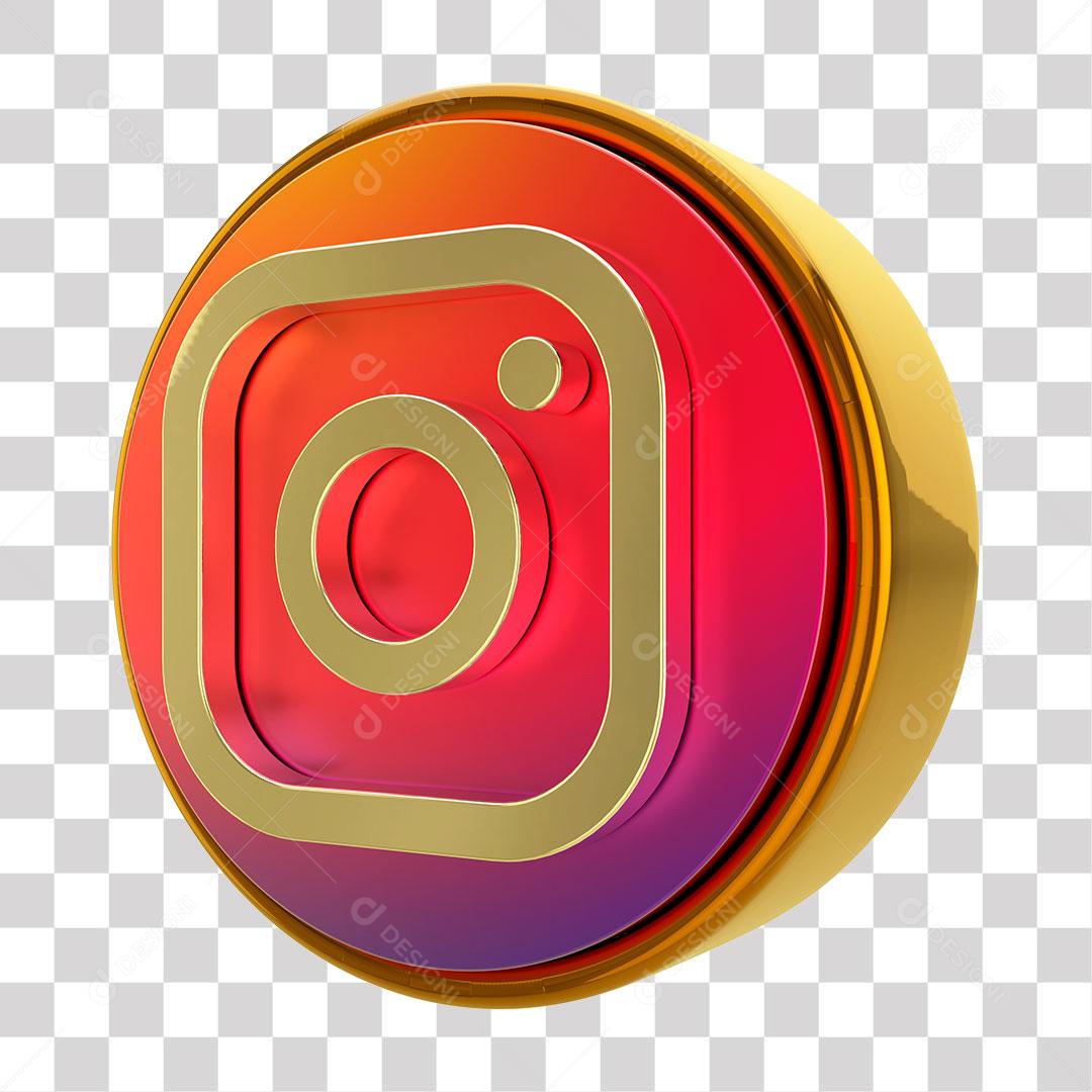 Ícone 3D Instagram Elemento Para Composição PNG Transparente