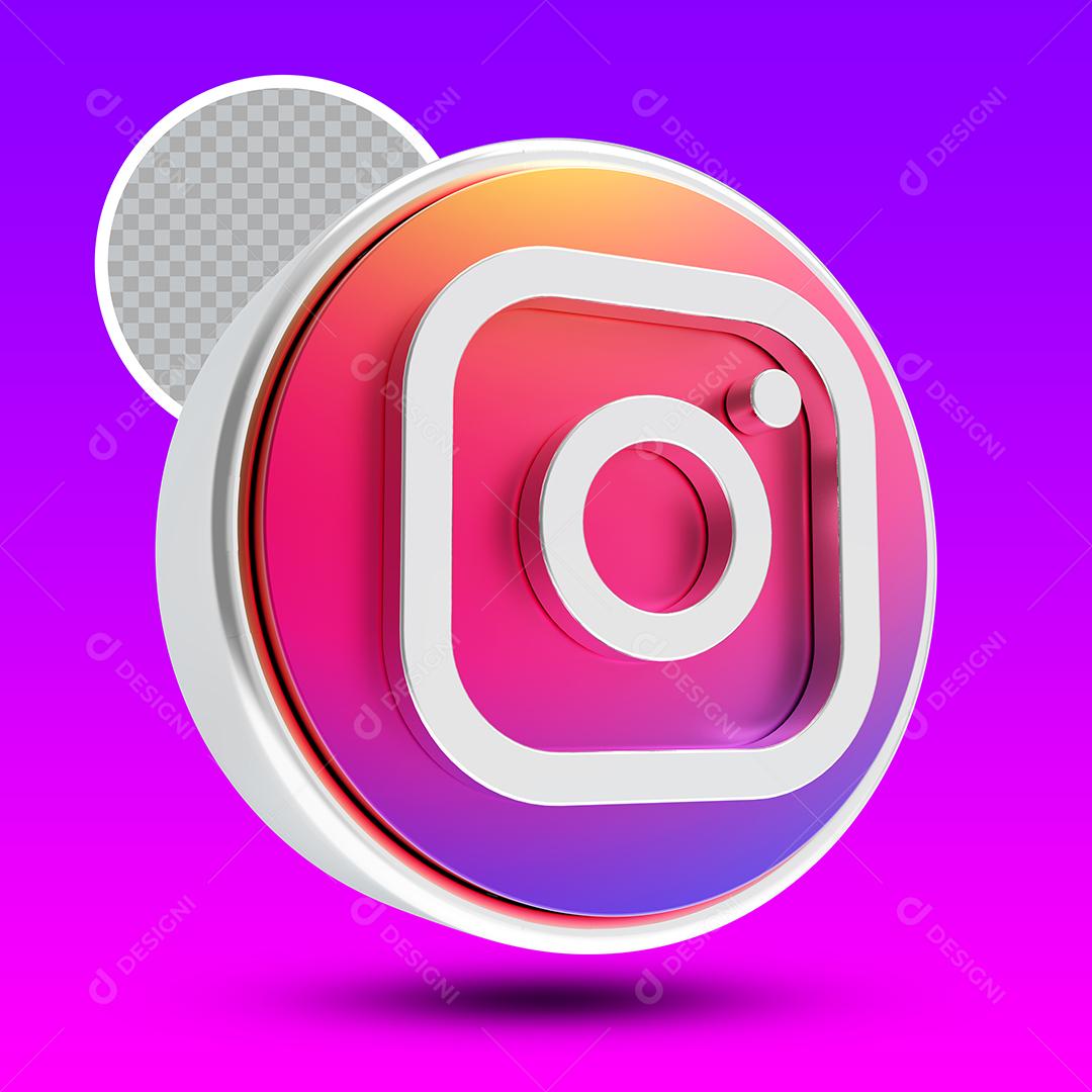 Ícone 3D Instagram Elemento Para Composição PNG Transparente