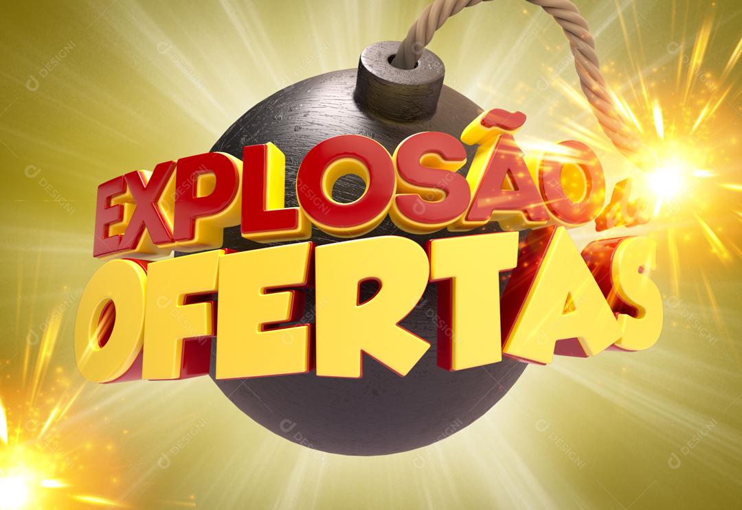Selo 3D Para Composição Explosão De Ofertas