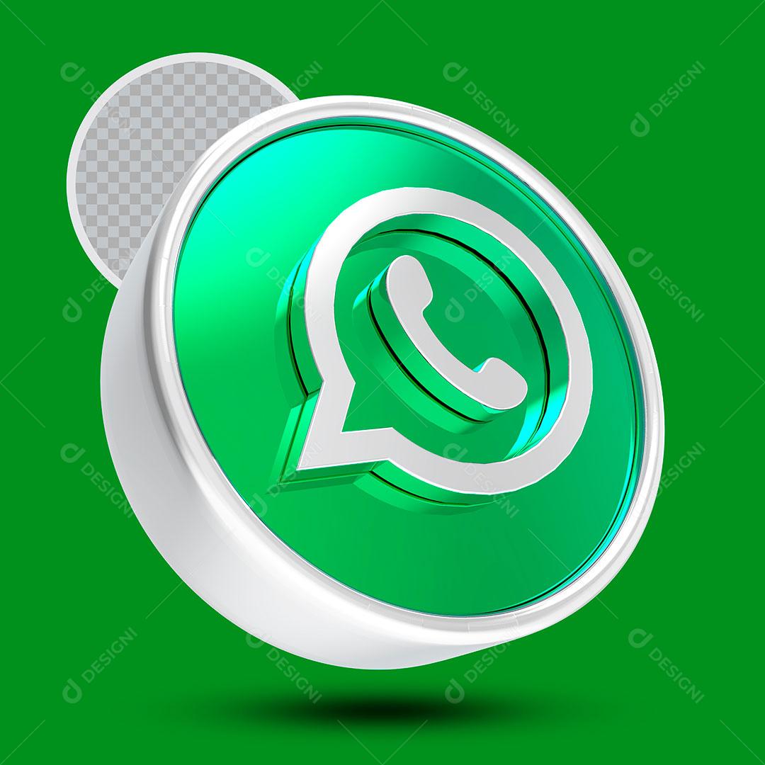 WhatsApp Ícone 3D Para Composição PNG Transparente