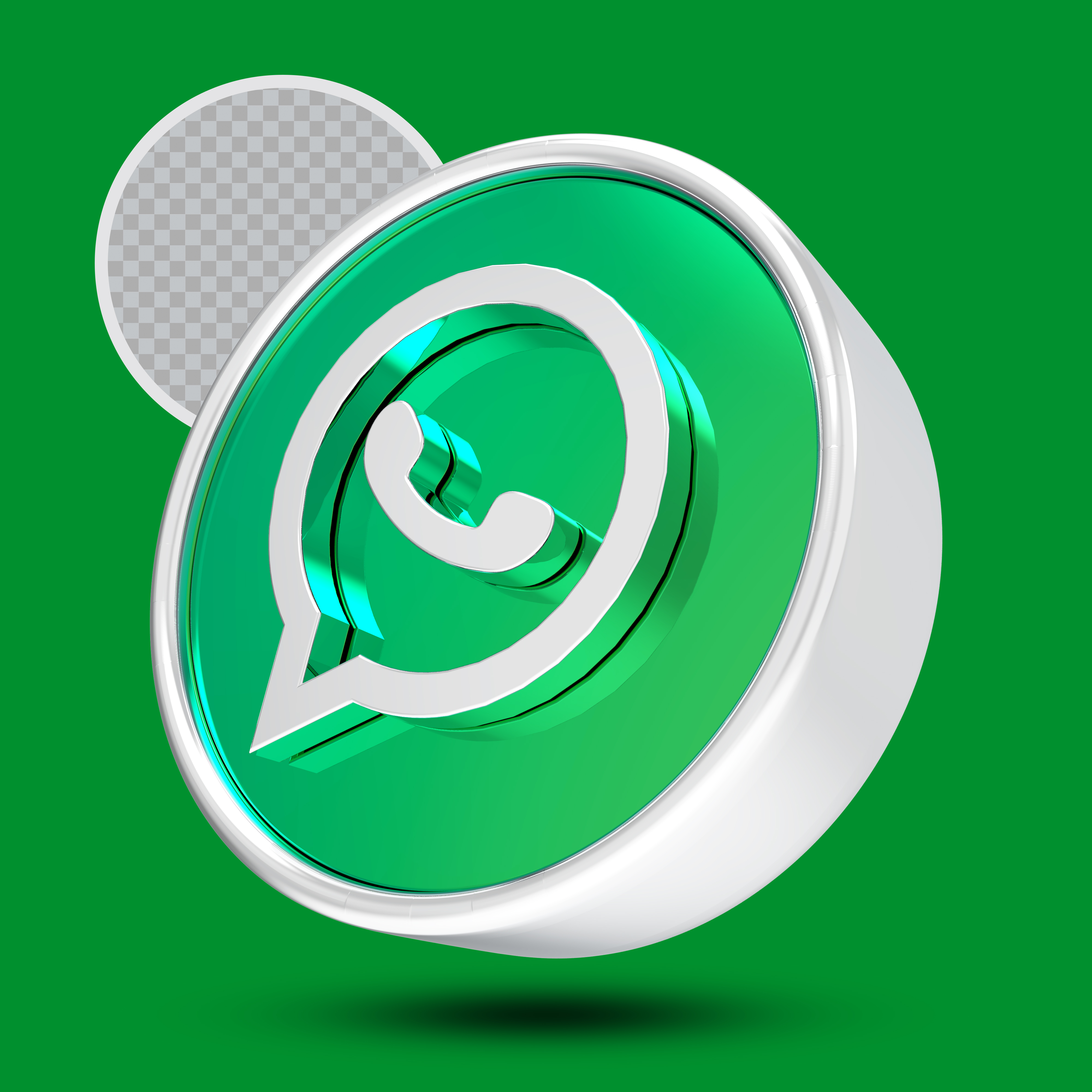 WhatsApp Ícone 3D Para Composição PNG Transparente