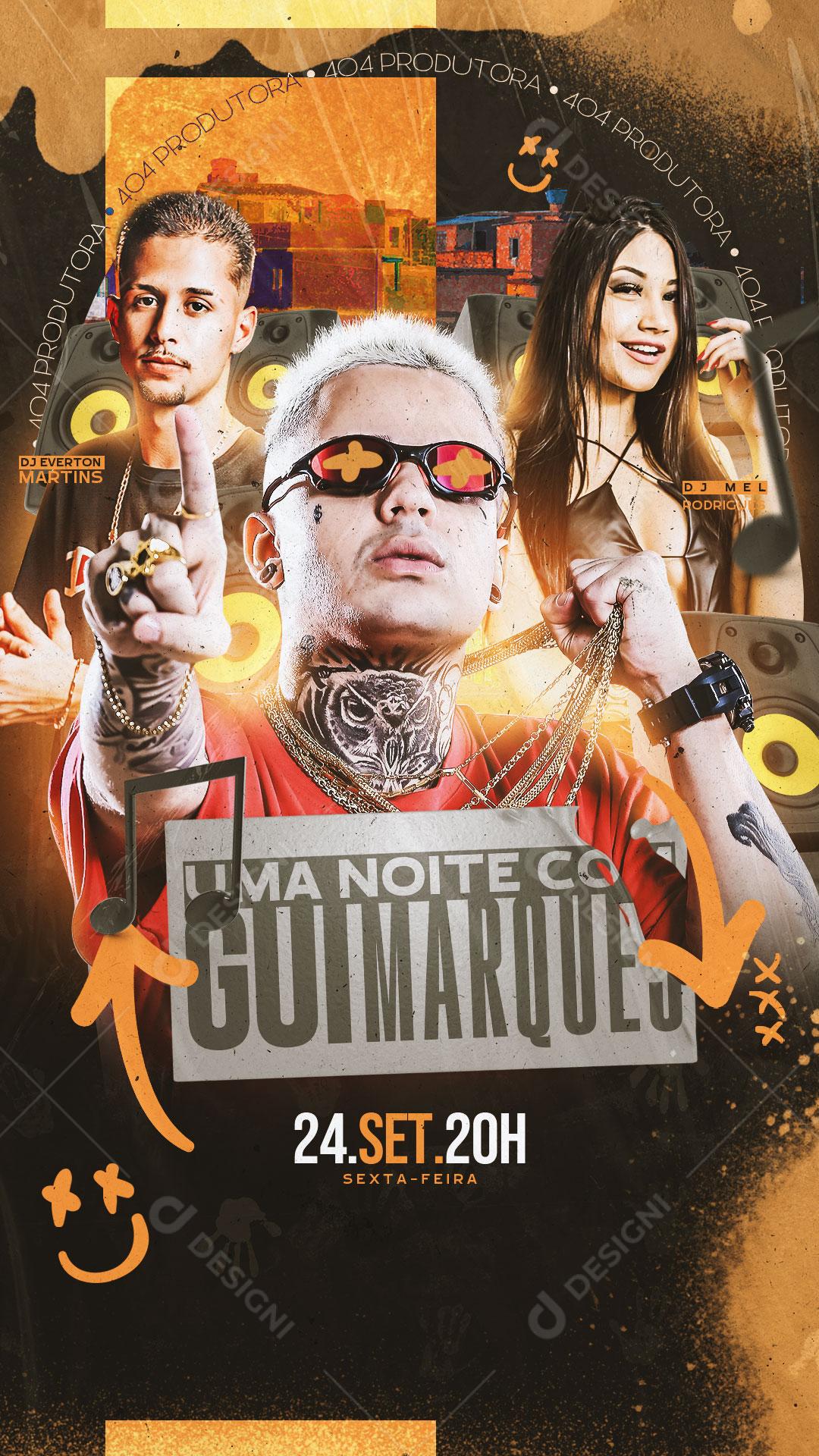 Feed Flyer Uma Noite Com Gui Marques Social Media PSD Editável