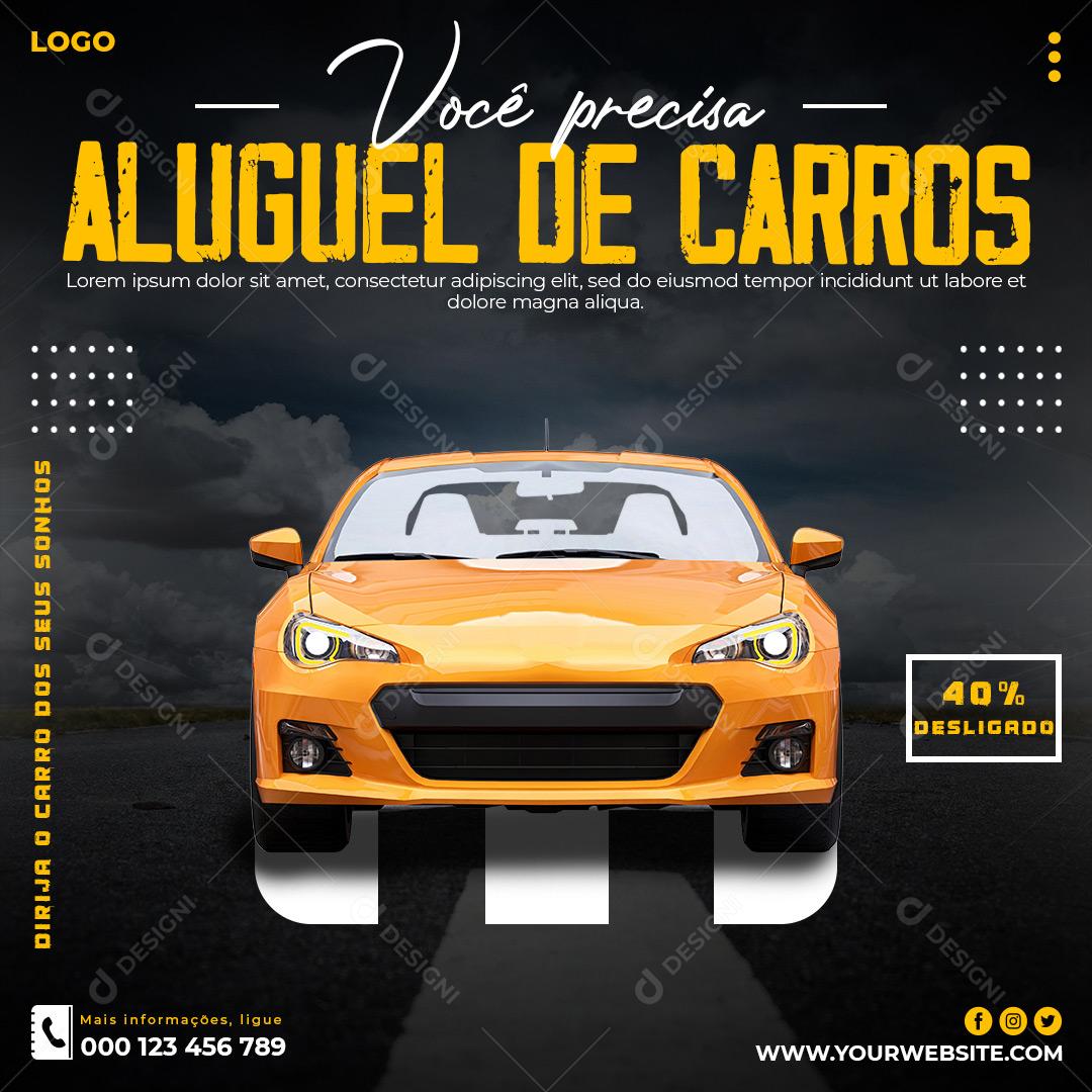 Concessionária Você Aluguel De Carros Social Media PSD Editável