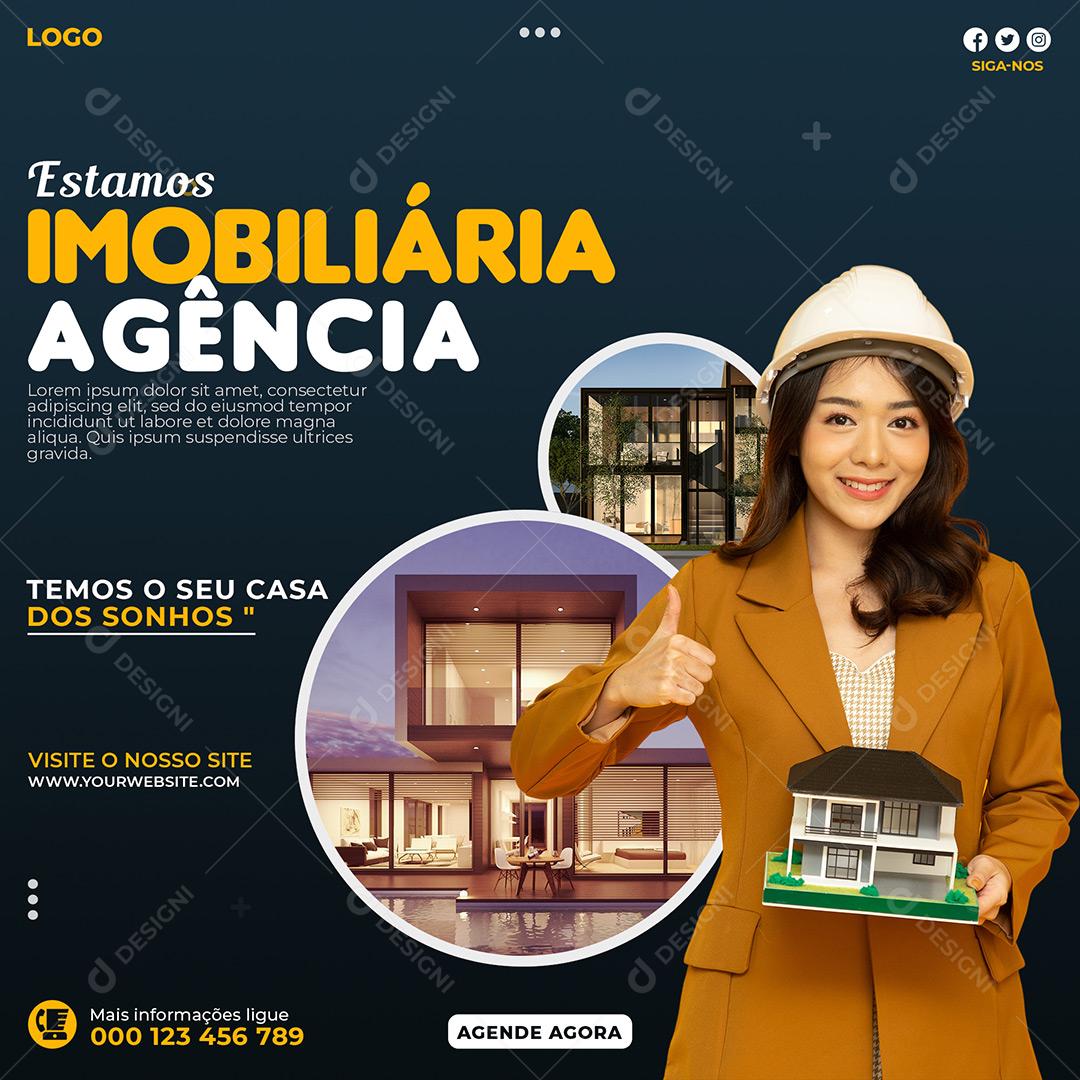 Imobiliária Agência Imóvel Casa Social Media PSD Editável