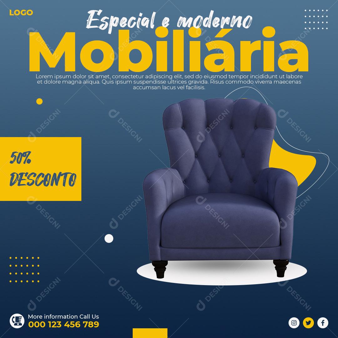 Social Media Especial e Moderno Imobiliária 50% Desconto PSD Editável