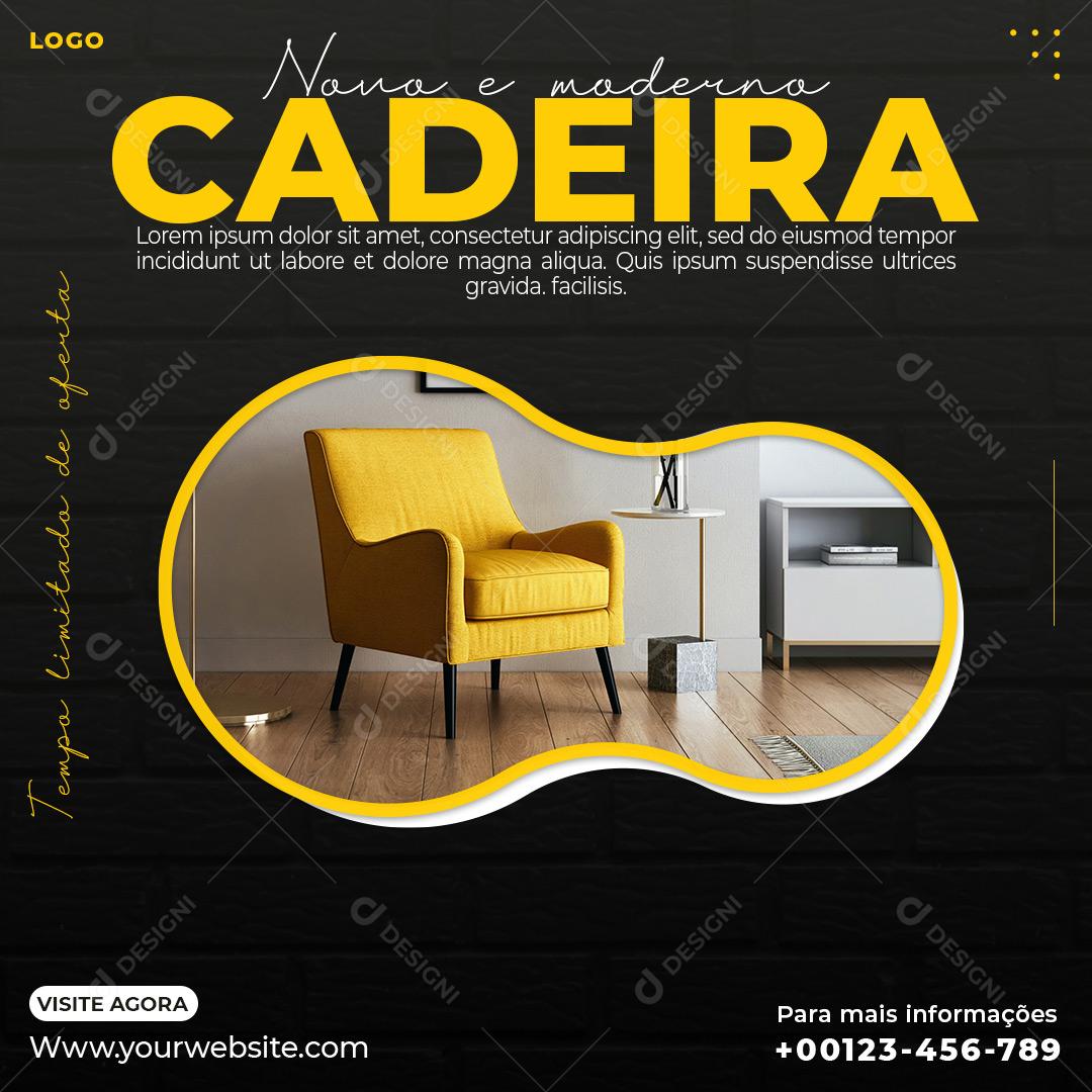 Imobiliária Novo E Moderno Cadeira Social Media PSD Editável