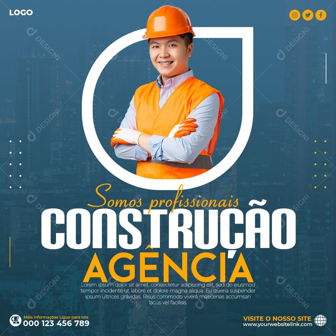 Social Media Construções Agências PSD Editável