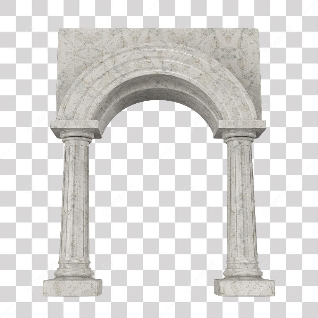 Pilar Branco Com Textura Elemento 3D Para Composição PNG Transparente