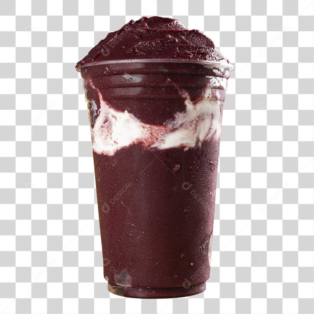 Copo Sorvete Açaí Leite Condensado 2 PNG Transparente