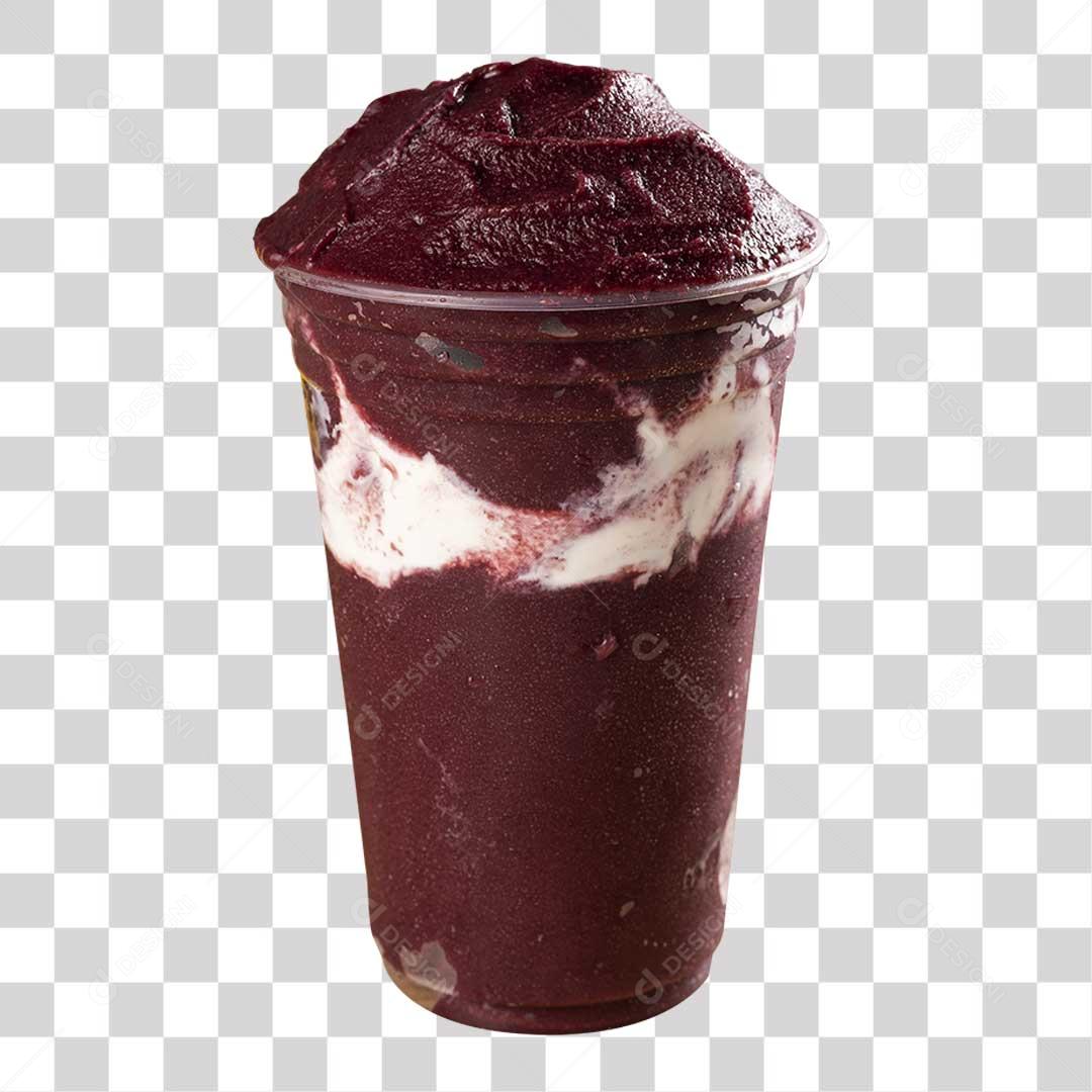 Copo de Açaí Leite Condensado PNG Transparente