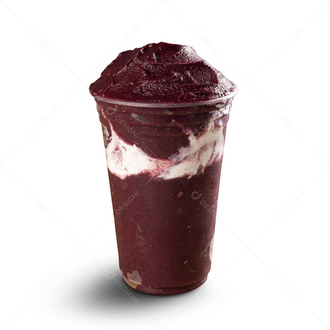 Copo de Açaí Sabor Variado Gelado Branco Imagem JPG