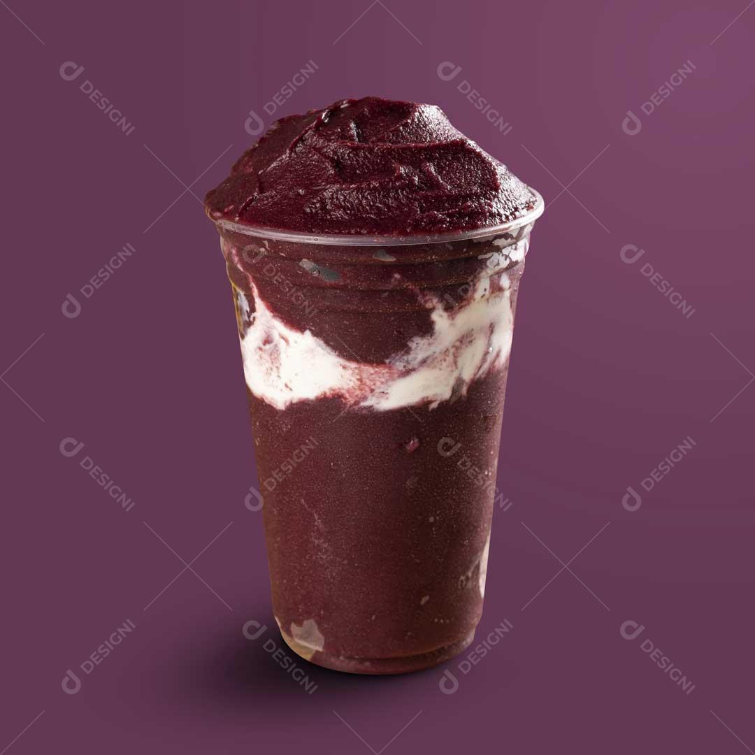 Copo de Açaí Sabor Variado Gelado Roxo Imagem JPG