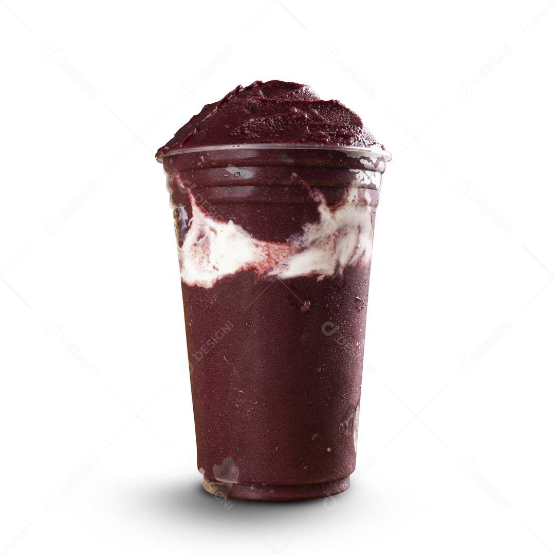 Copo de Açaí Sabor Variado Branco Gelado Imagem JPG